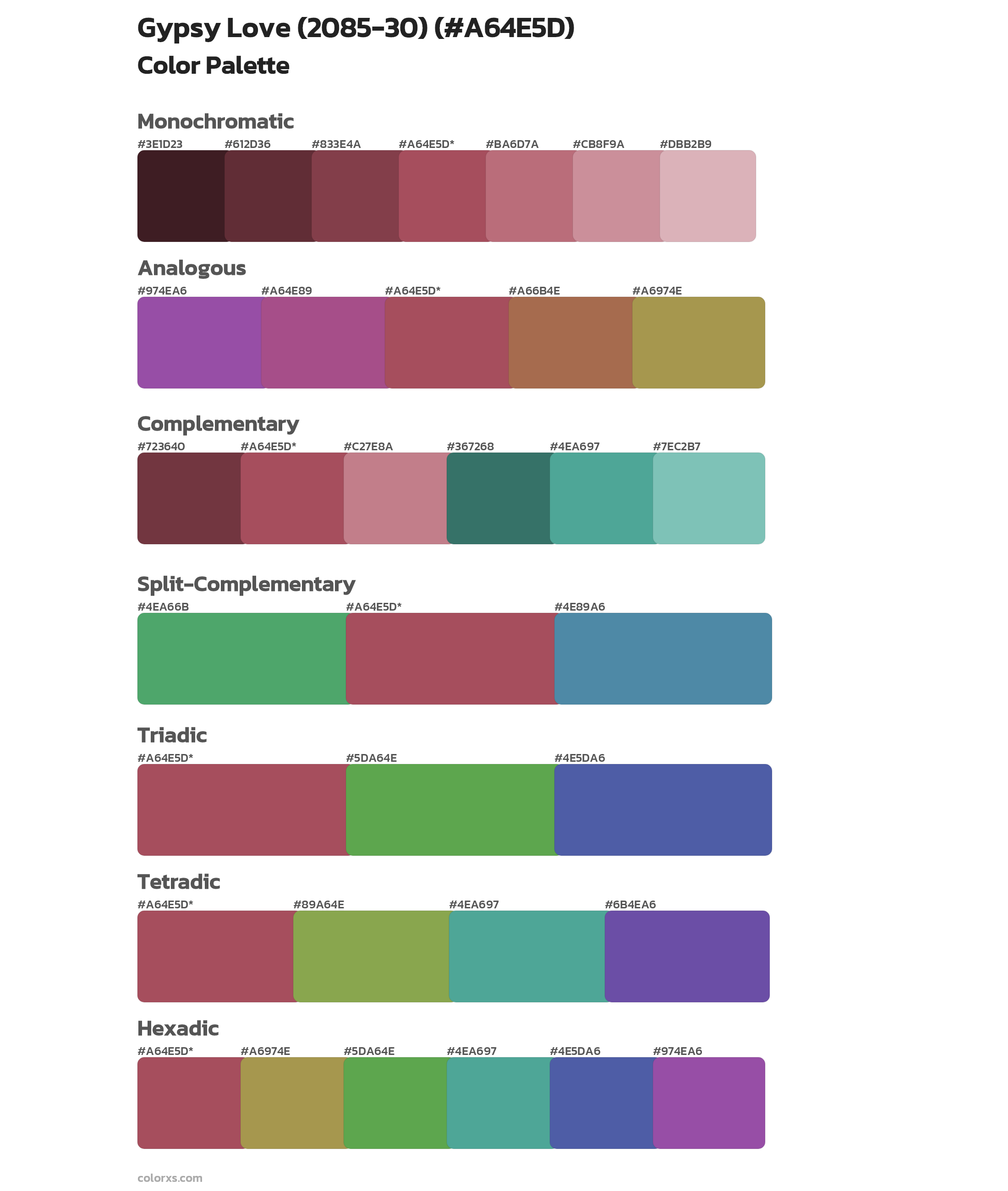 Gypsy Love (2085-30) Color Scheme Palettes