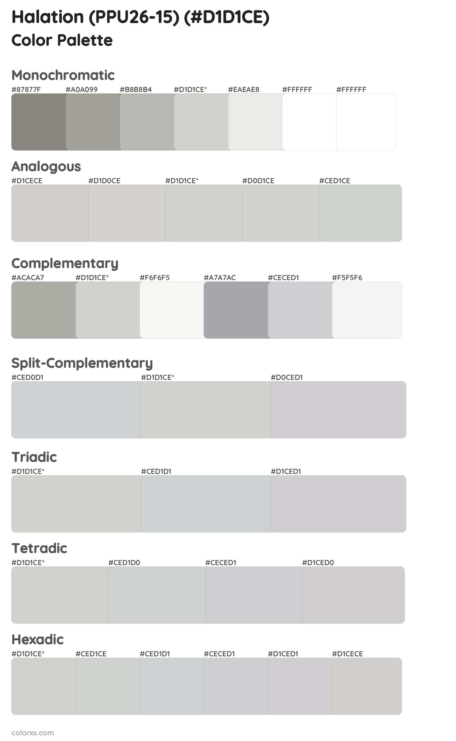 Halation (PPU26-15) Color Scheme Palettes