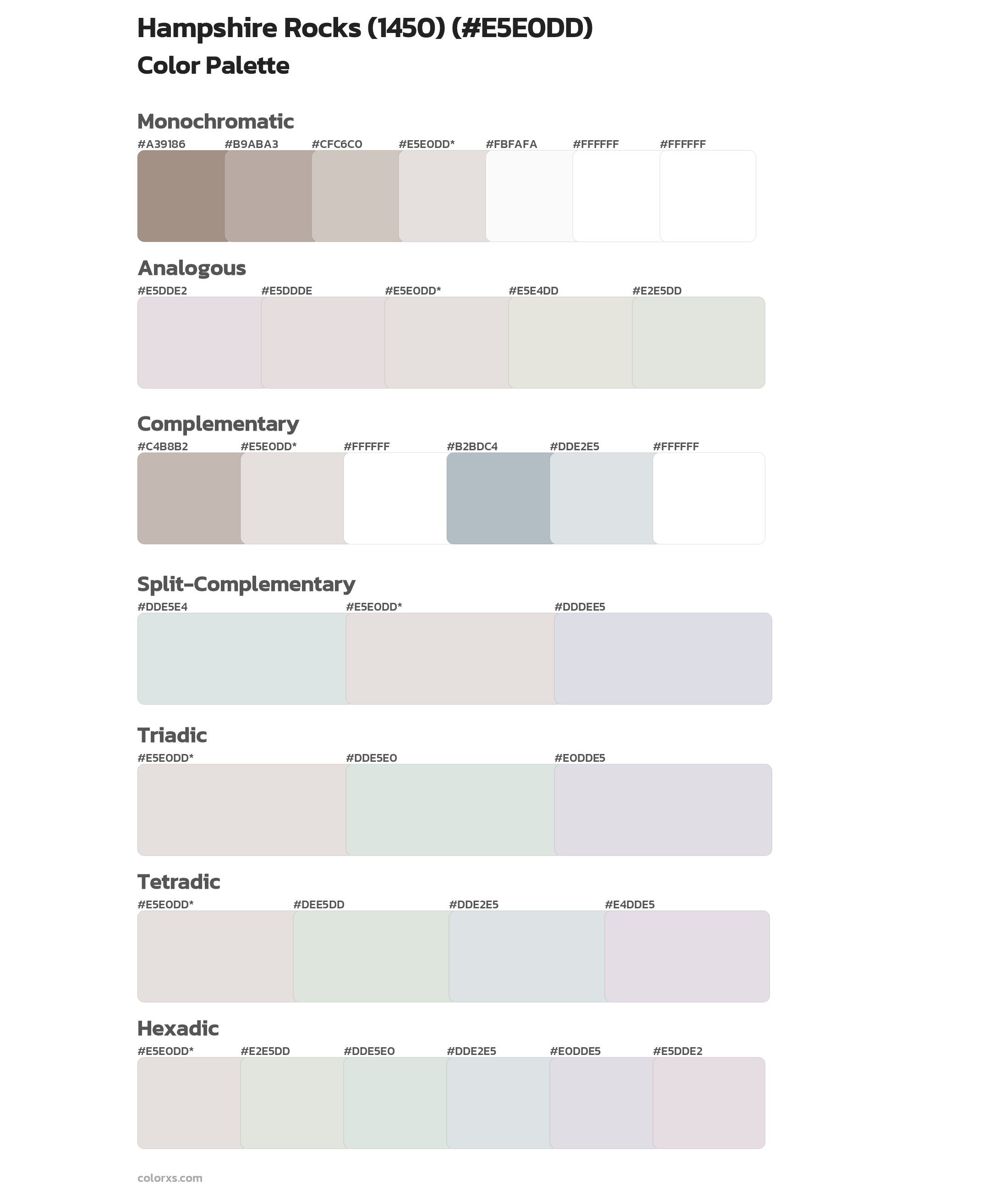 Hampshire Rocks (1450) Color Scheme Palettes