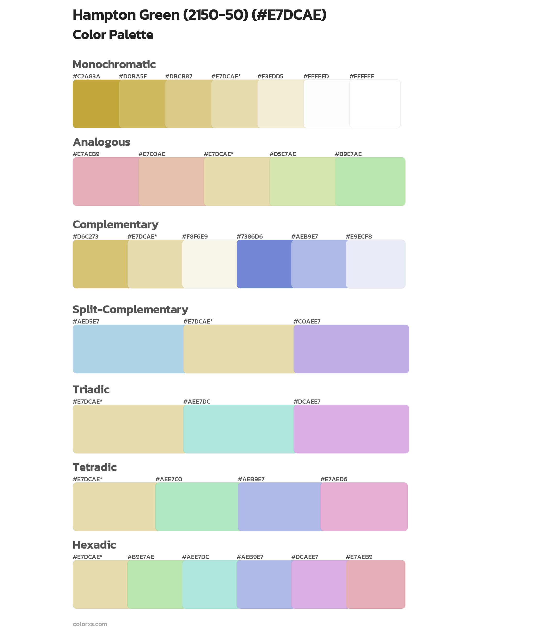 Hampton Green (2150-50) Color Scheme Palettes
