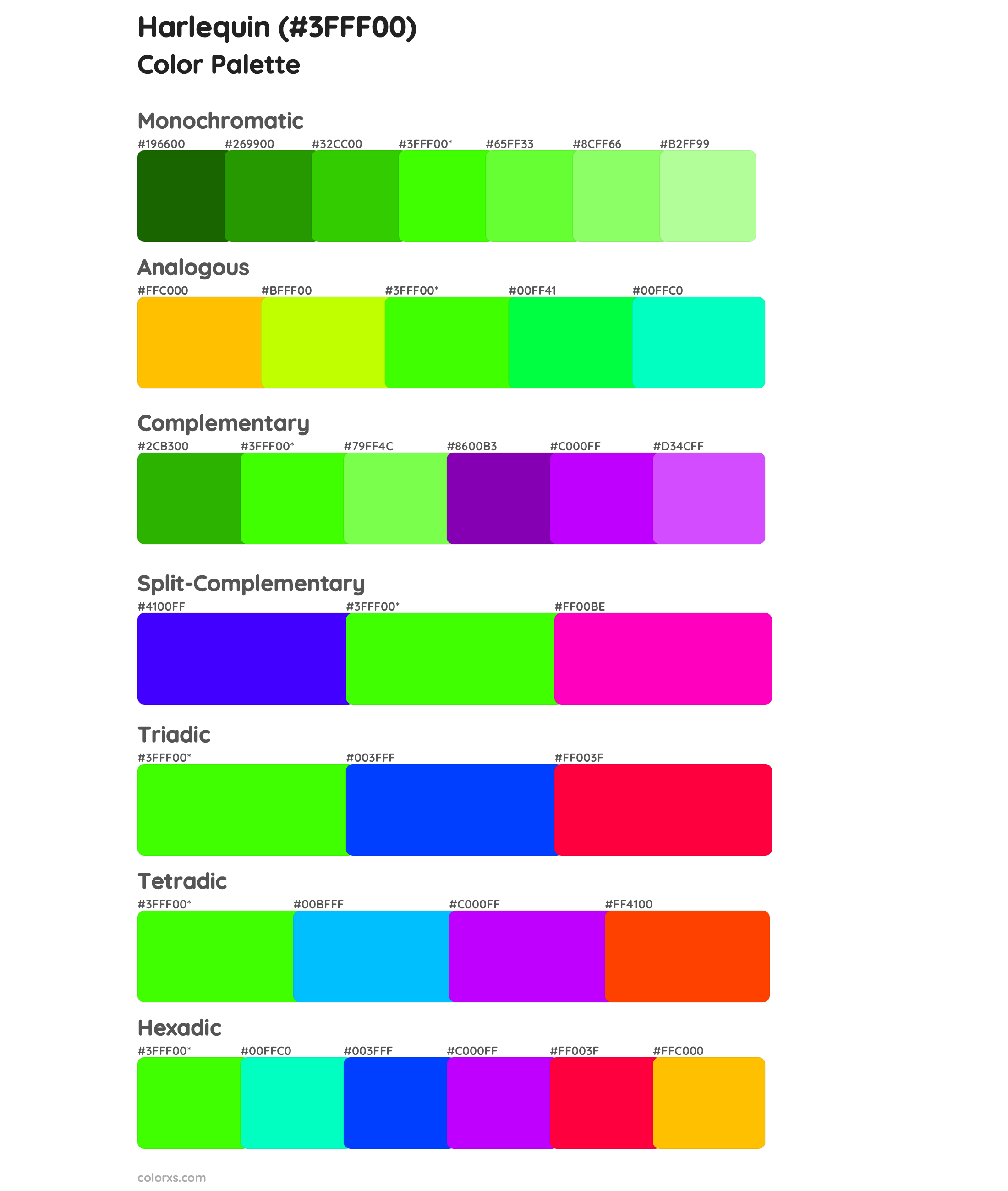 Harlequin Color Scheme Palettes