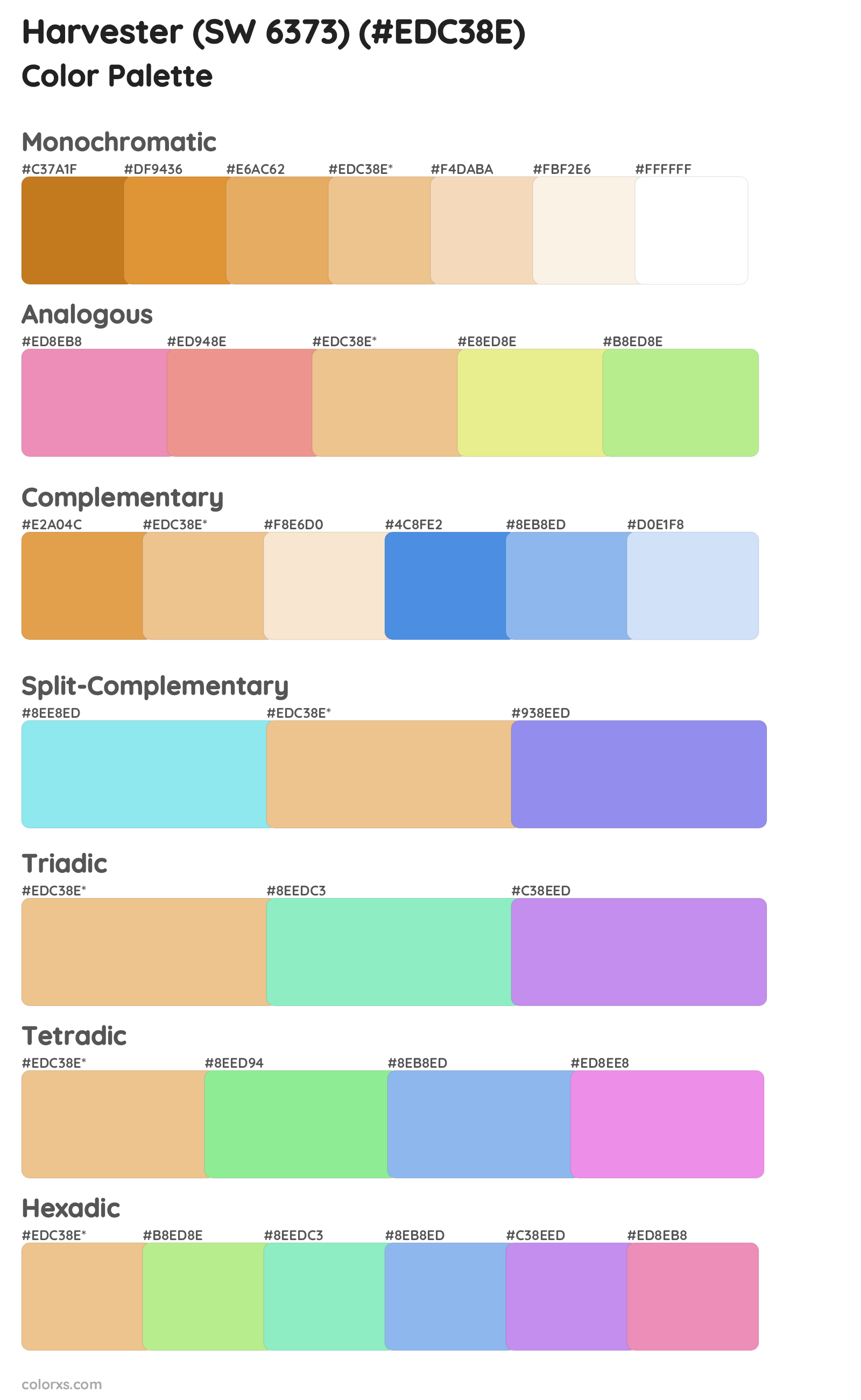 Harvester (SW 6373) Color Scheme Palettes