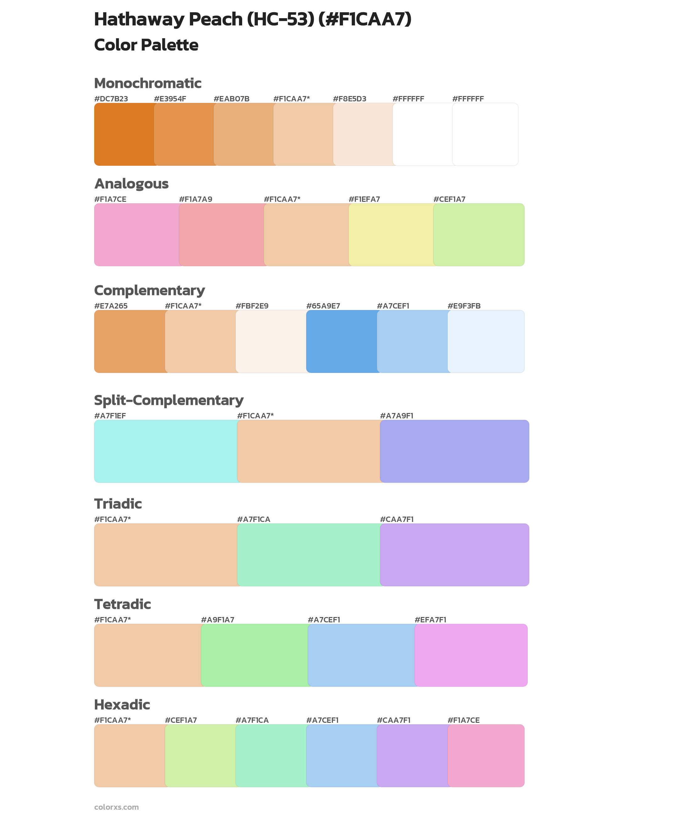 Hathaway Peach (HC-53) Color Scheme Palettes