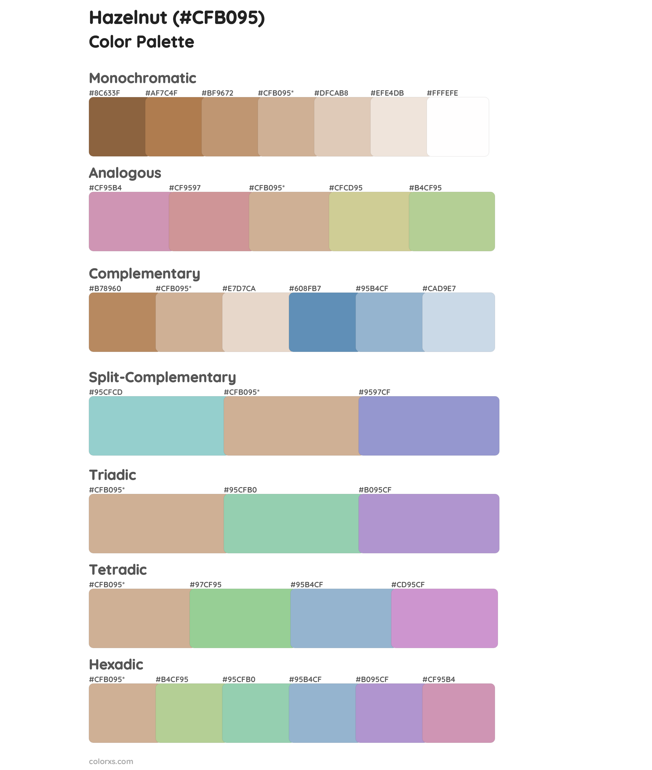 Hazelnut Color Scheme Palettes
