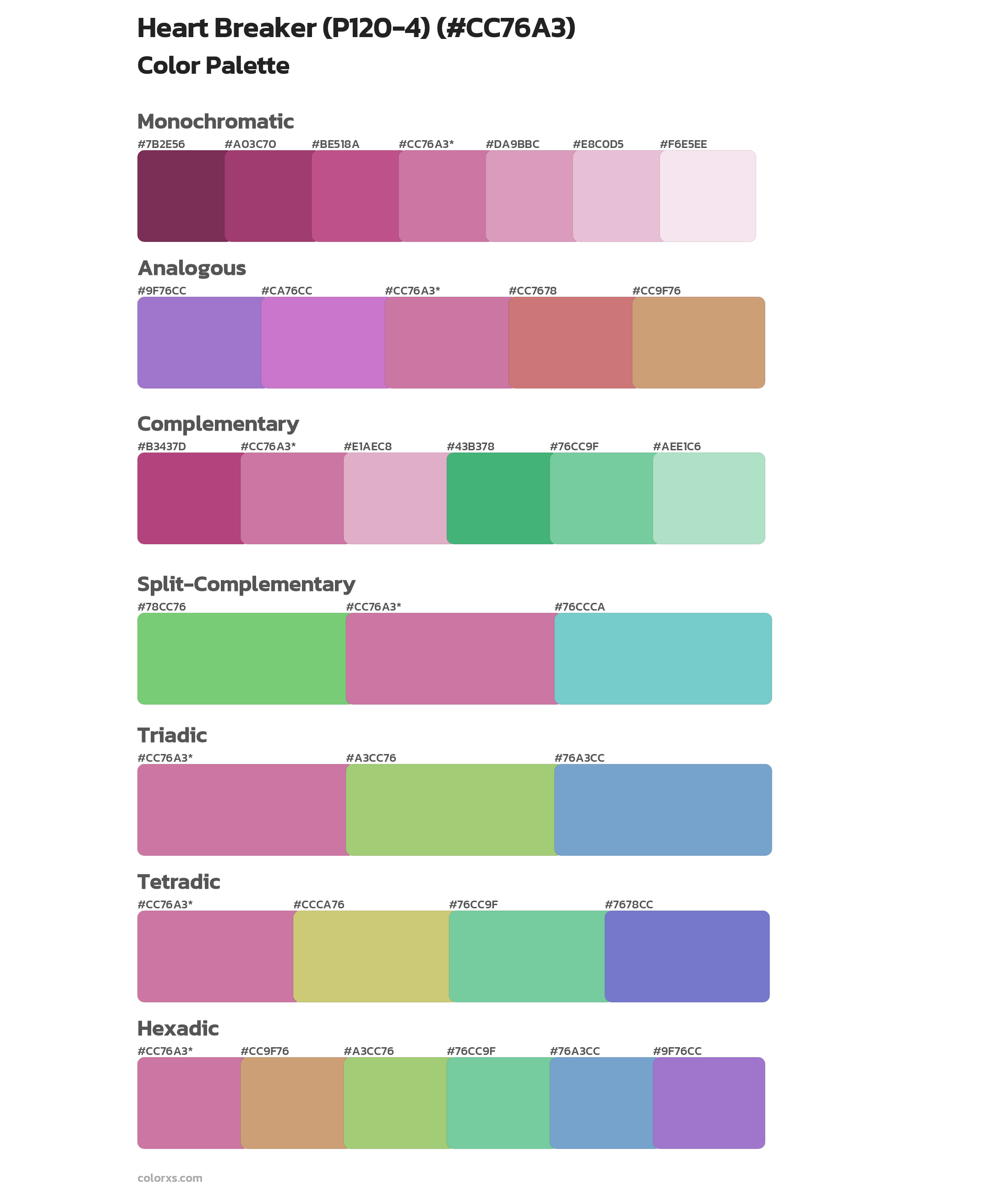 Heart Breaker (P120-4) Color Scheme Palettes