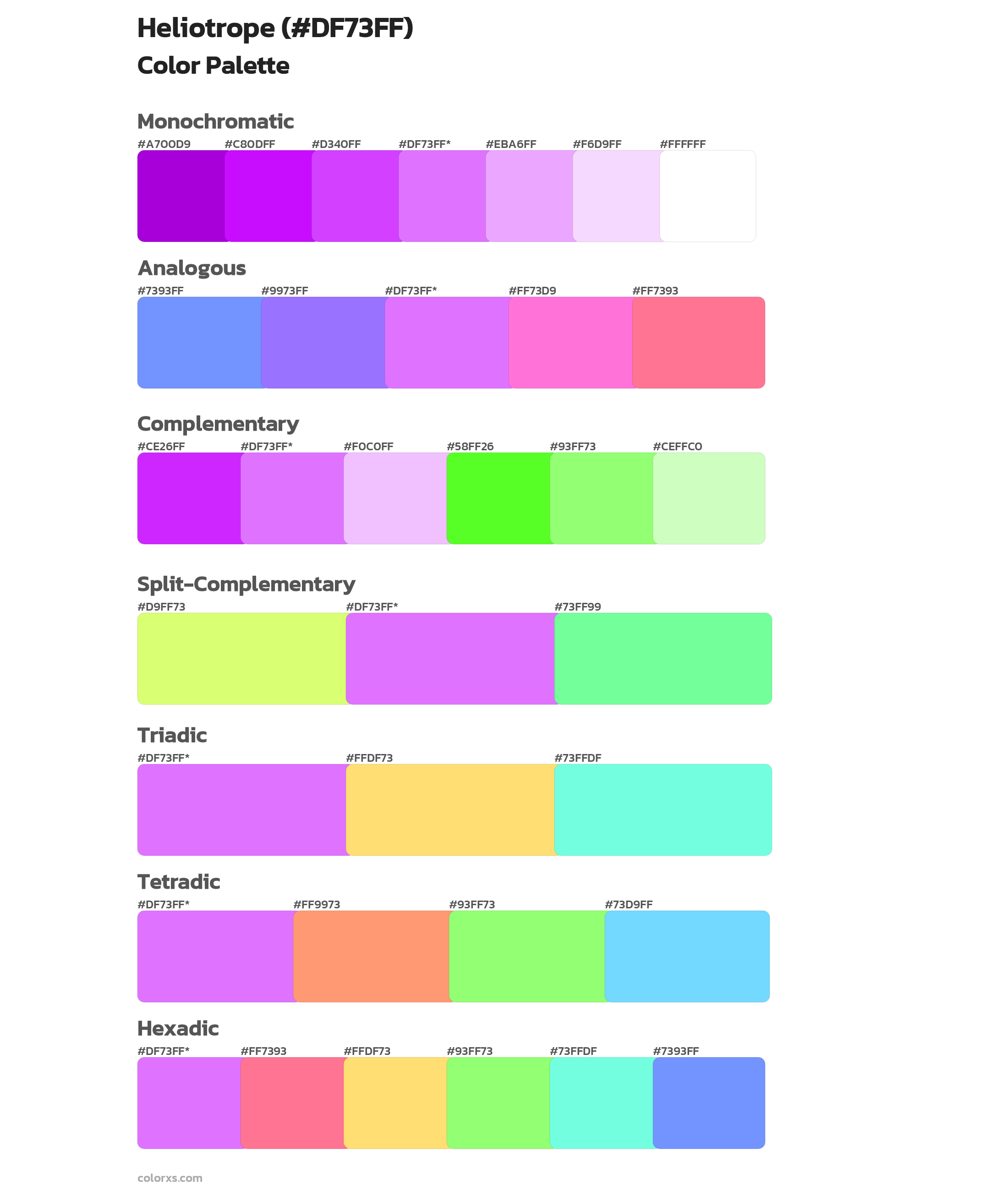 Heliotrope Color Scheme Palettes