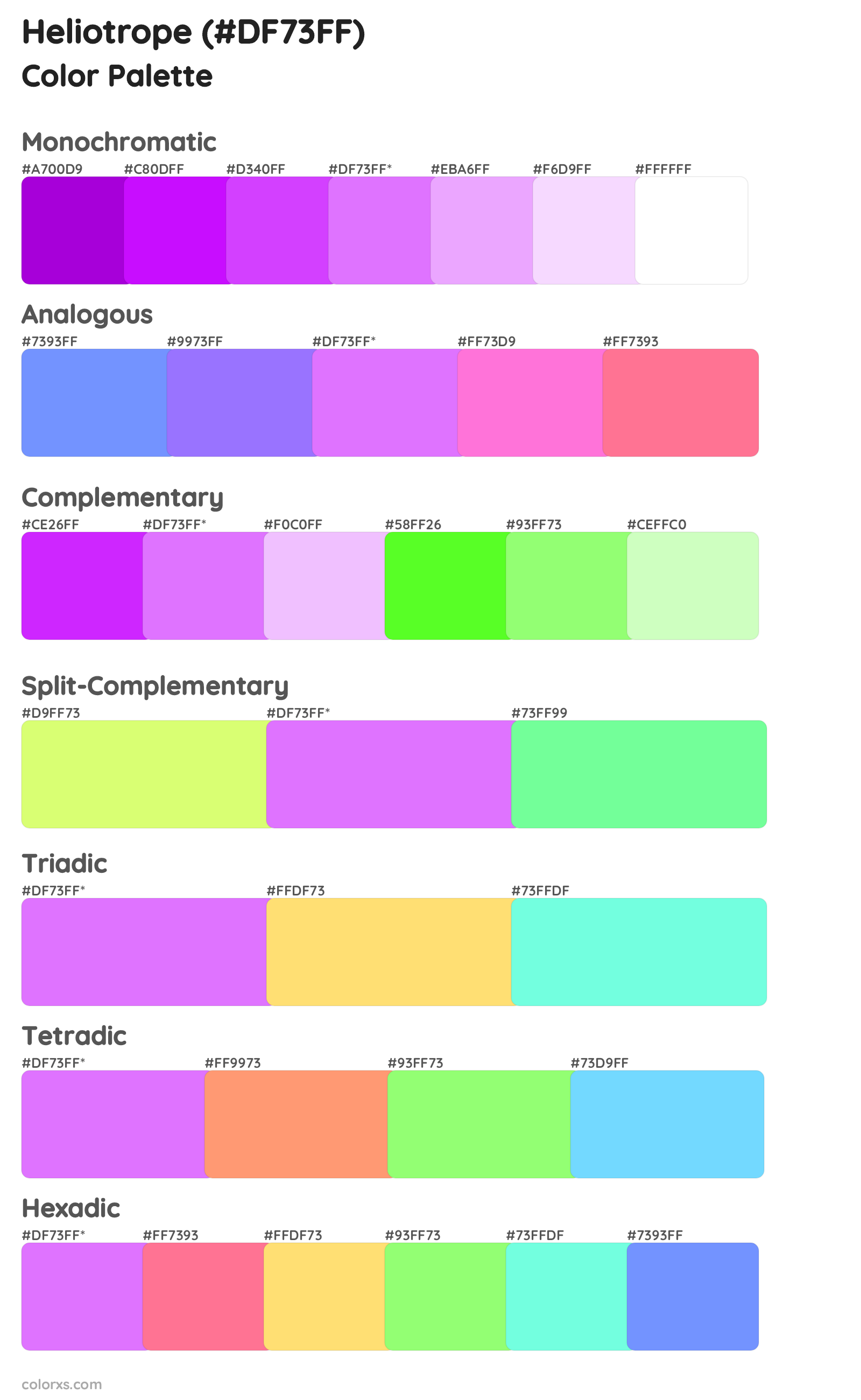Heliotrope Color Scheme Palettes