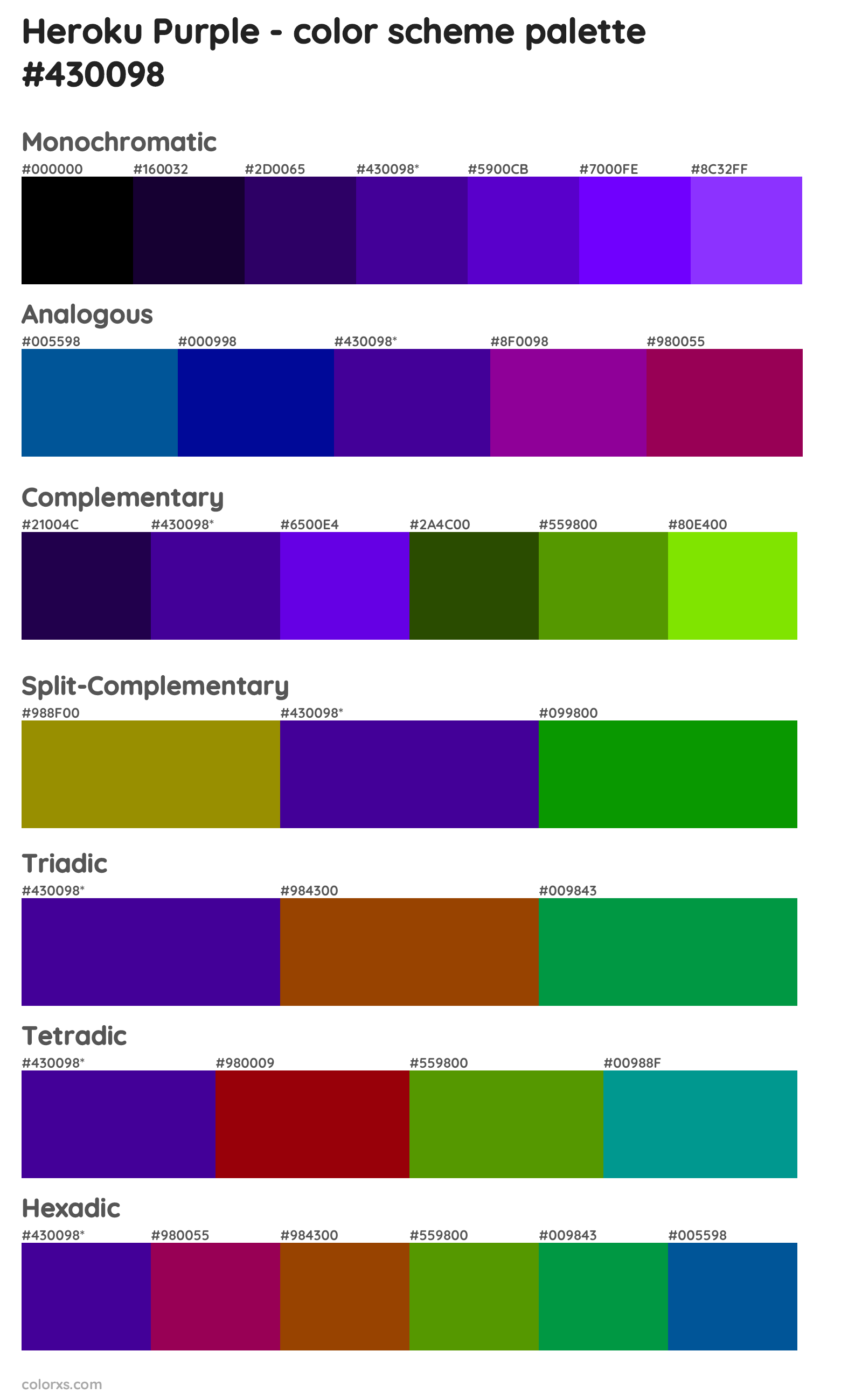 Heroku Purple Color Scheme Palettes