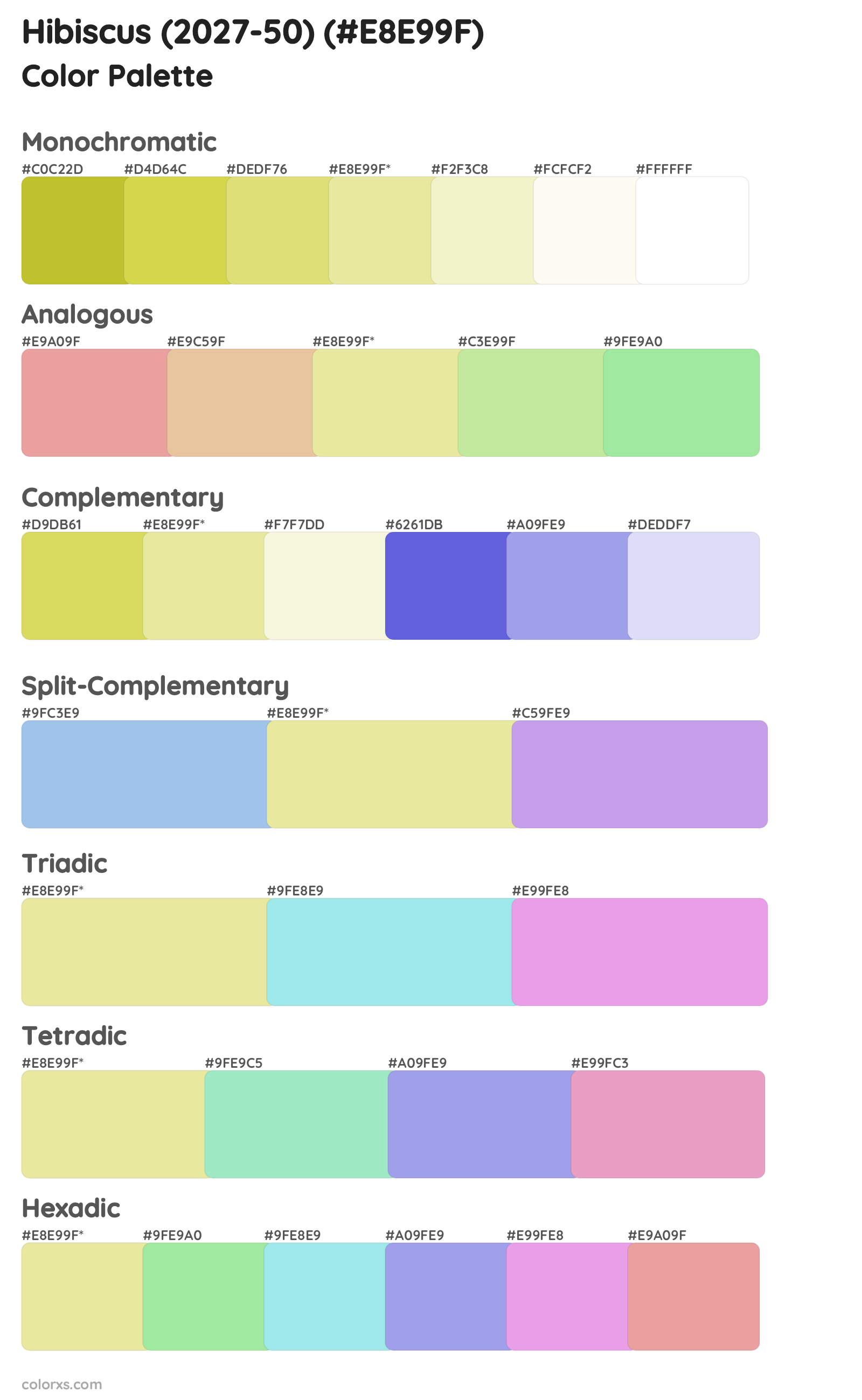 Hibiscus (2027-50) Color Scheme Palettes