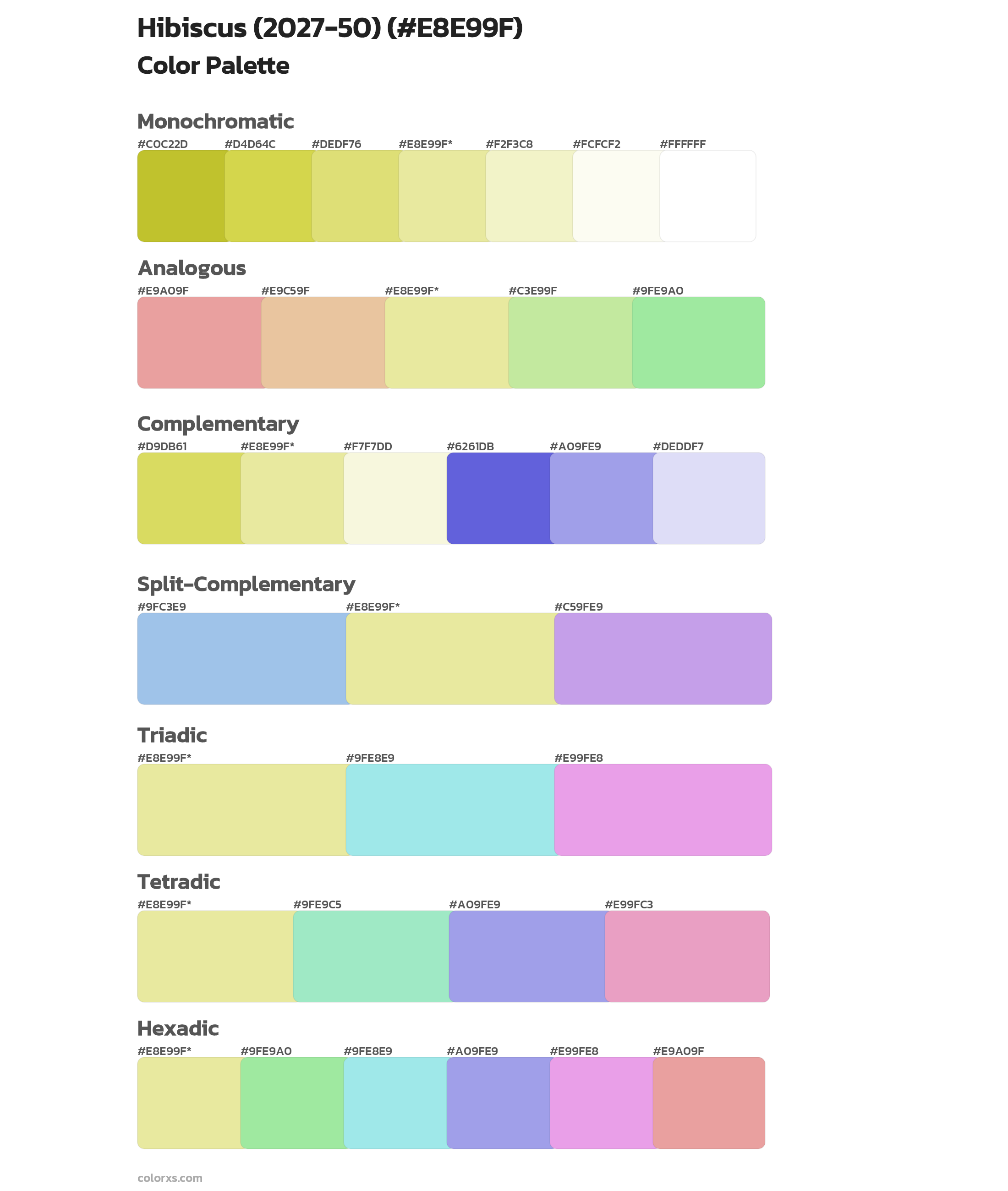 Hibiscus (2027-50) Color Scheme Palettes