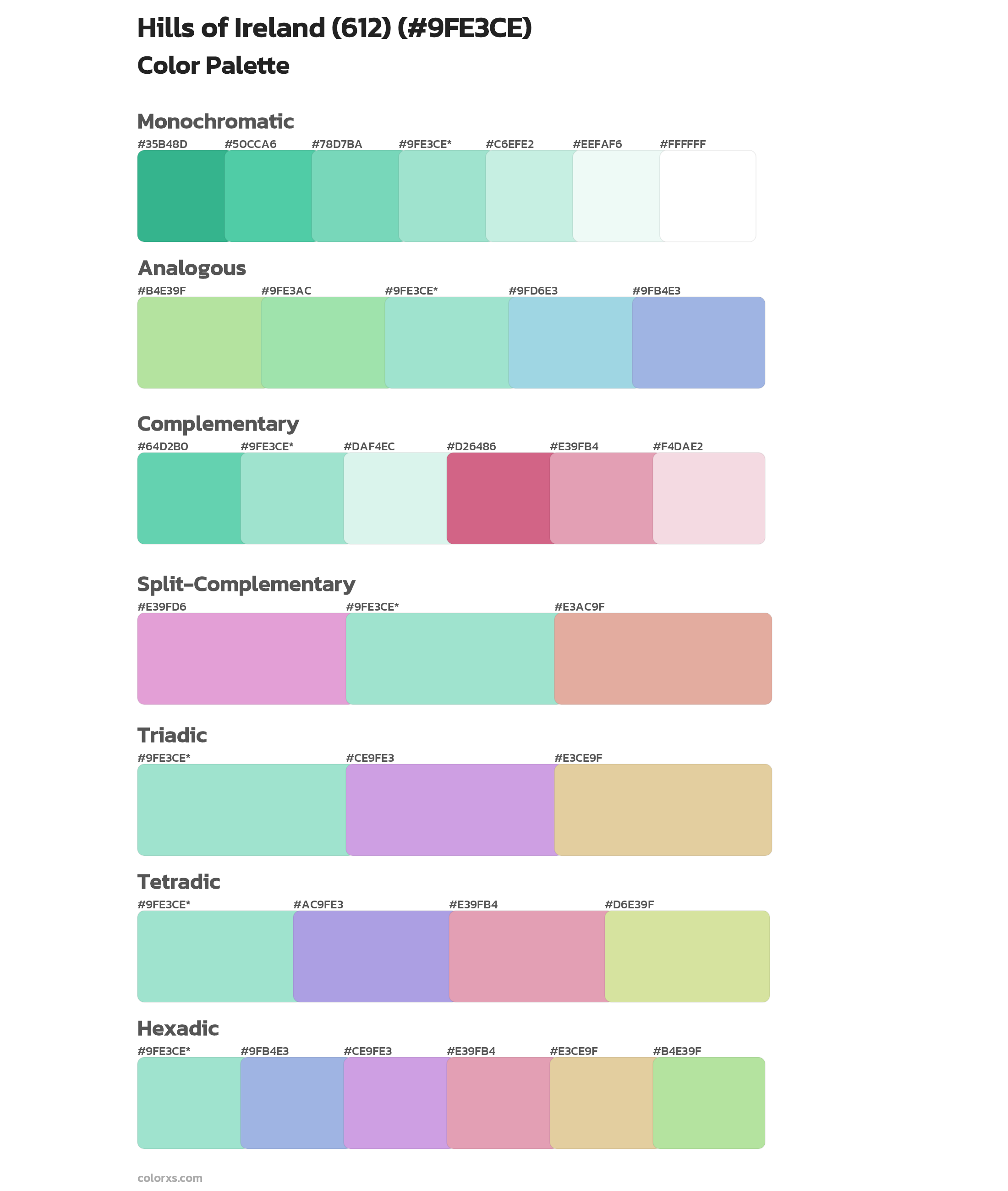 Hills of Ireland (612) Color Scheme Palettes