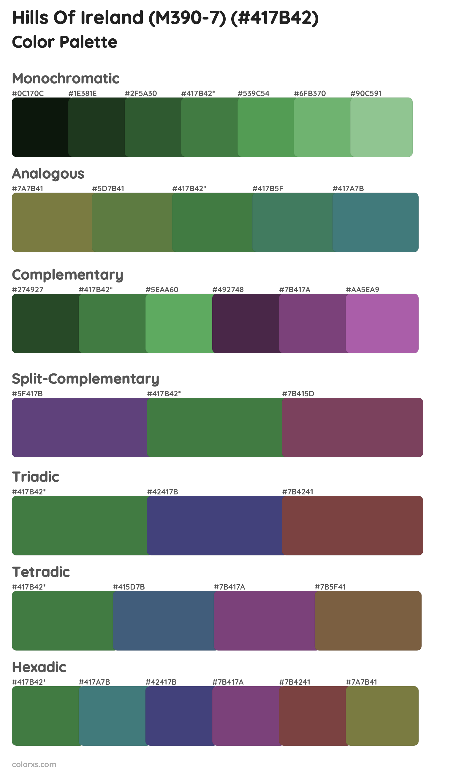 Hills Of Ireland (M390-7) Color Scheme Palettes