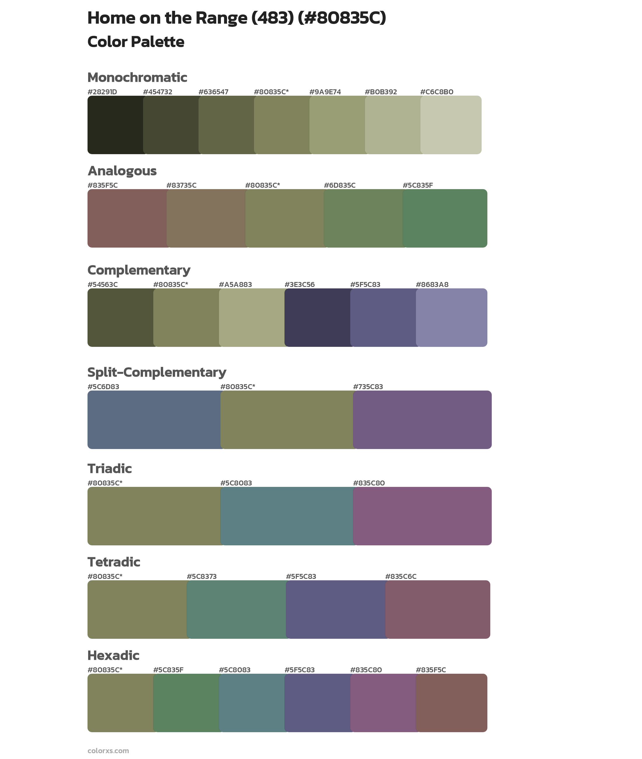 Home on the Range (483) Color Scheme Palettes
