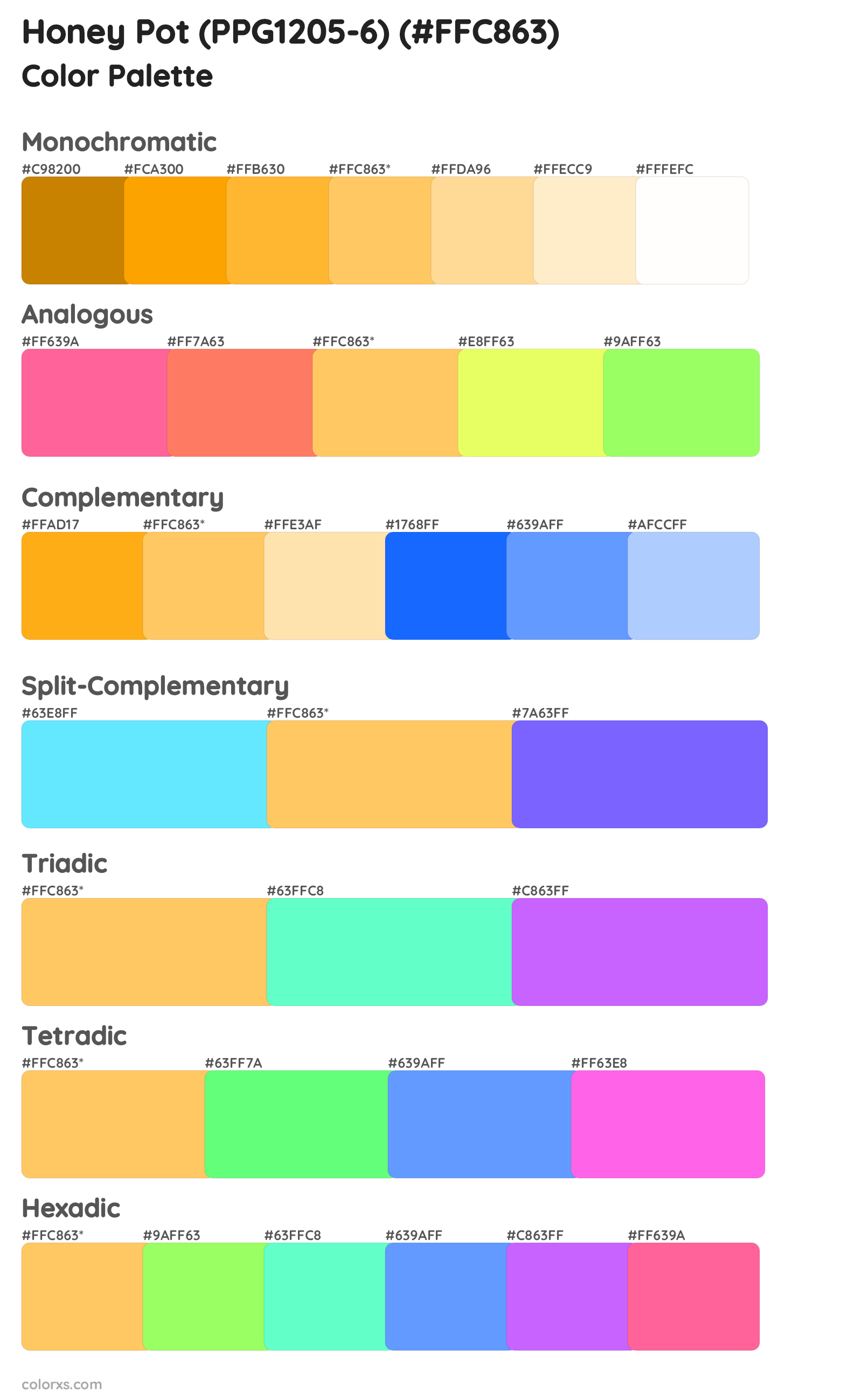 Honey Pot (PPG1205-6) Color Scheme Palettes