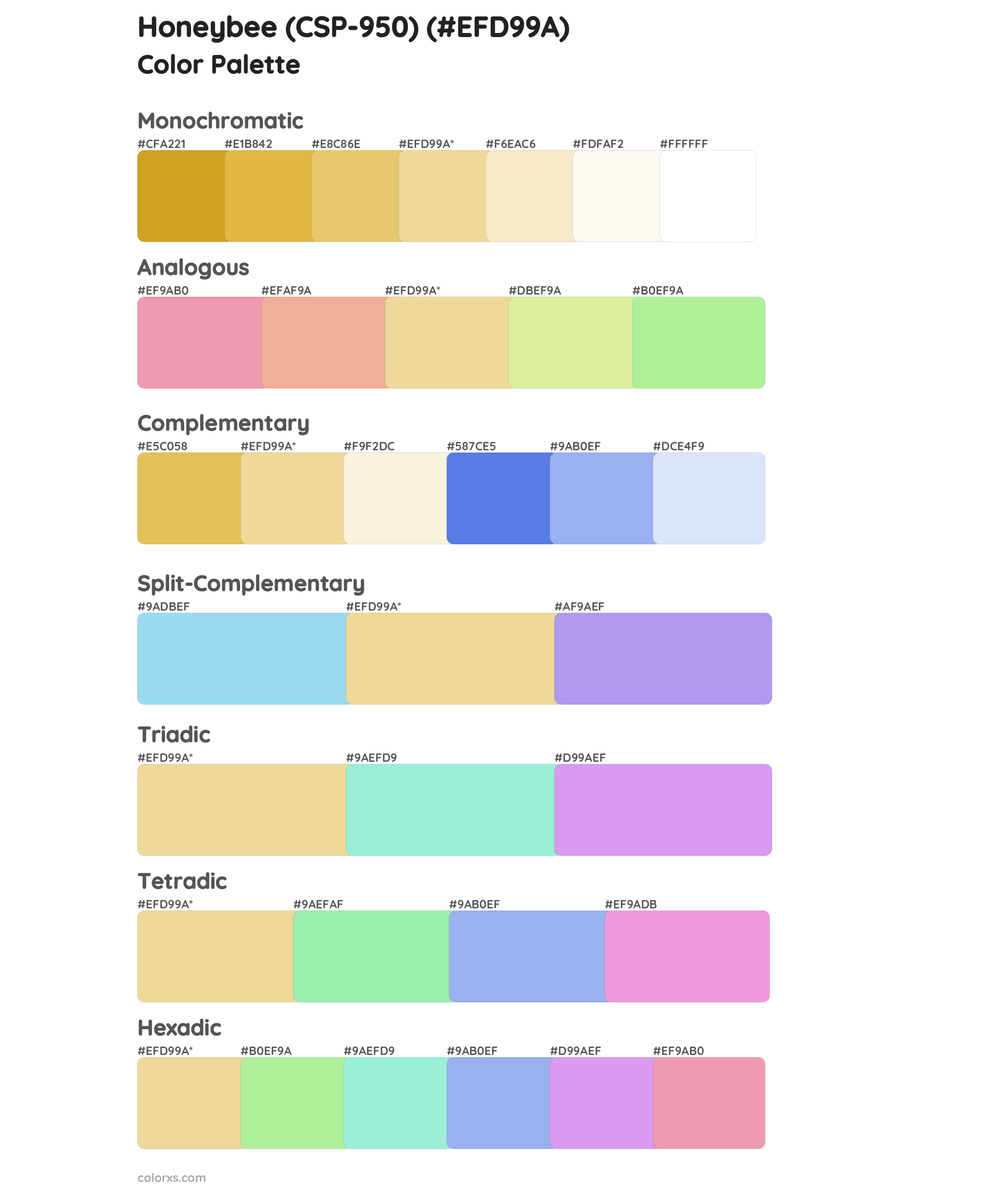 Honeybee (CSP-950) Color Scheme Palettes