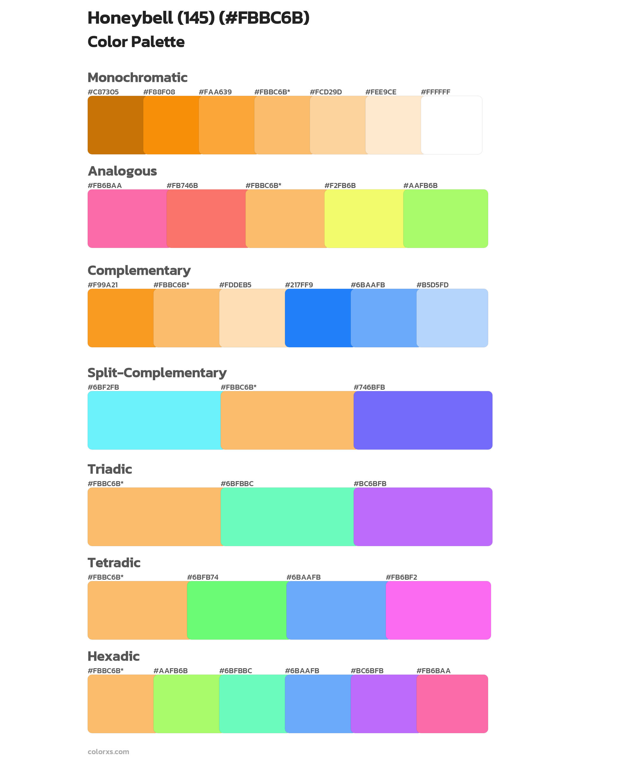 Honeybell (145) Color Scheme Palettes