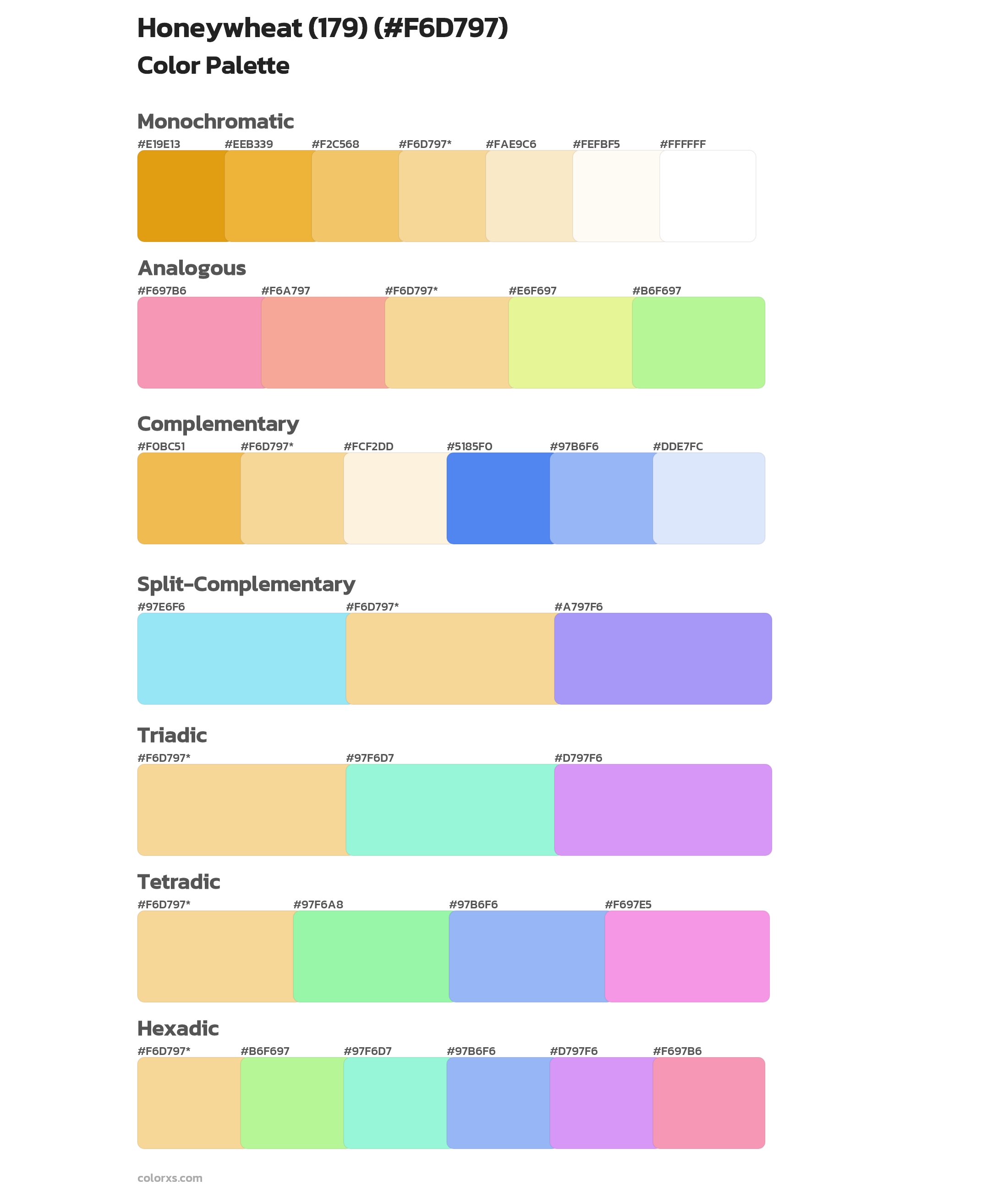 Honeywheat (179) Color Scheme Palettes