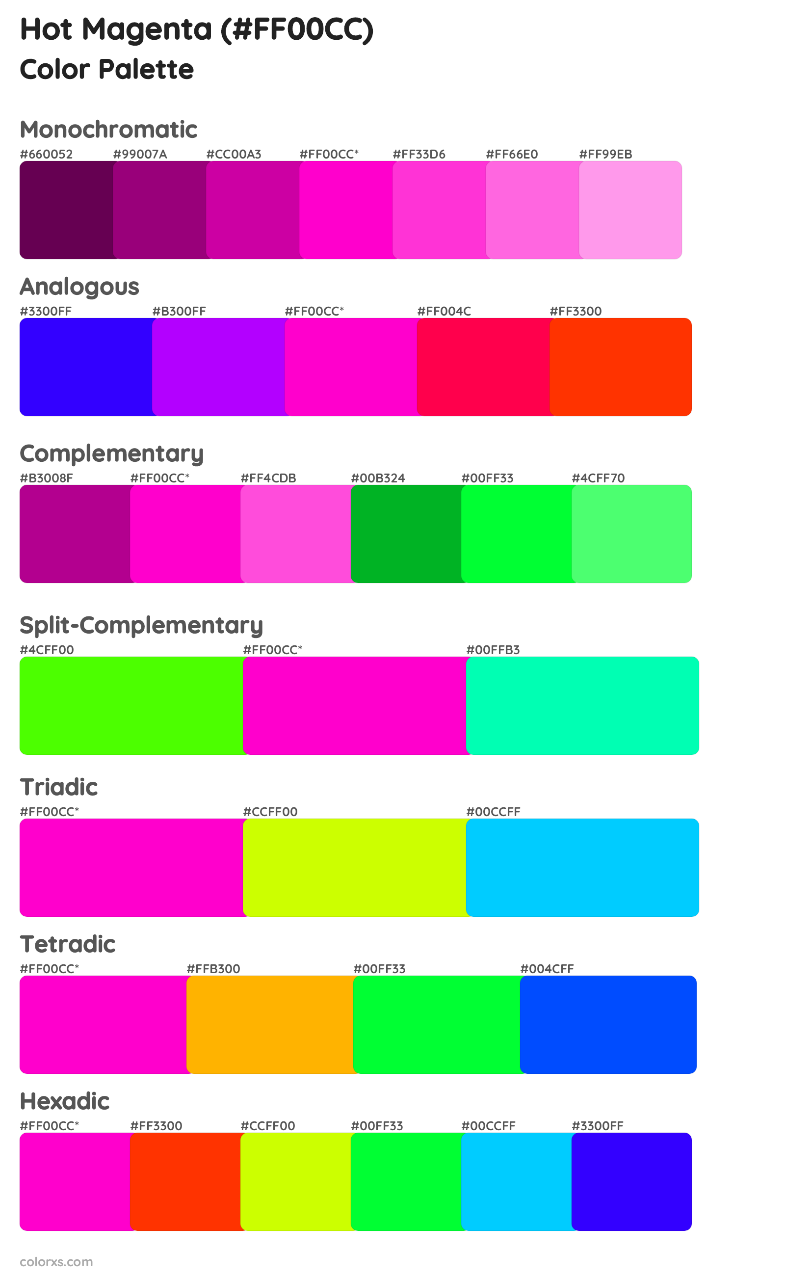 Hot Magenta Color Scheme Palettes