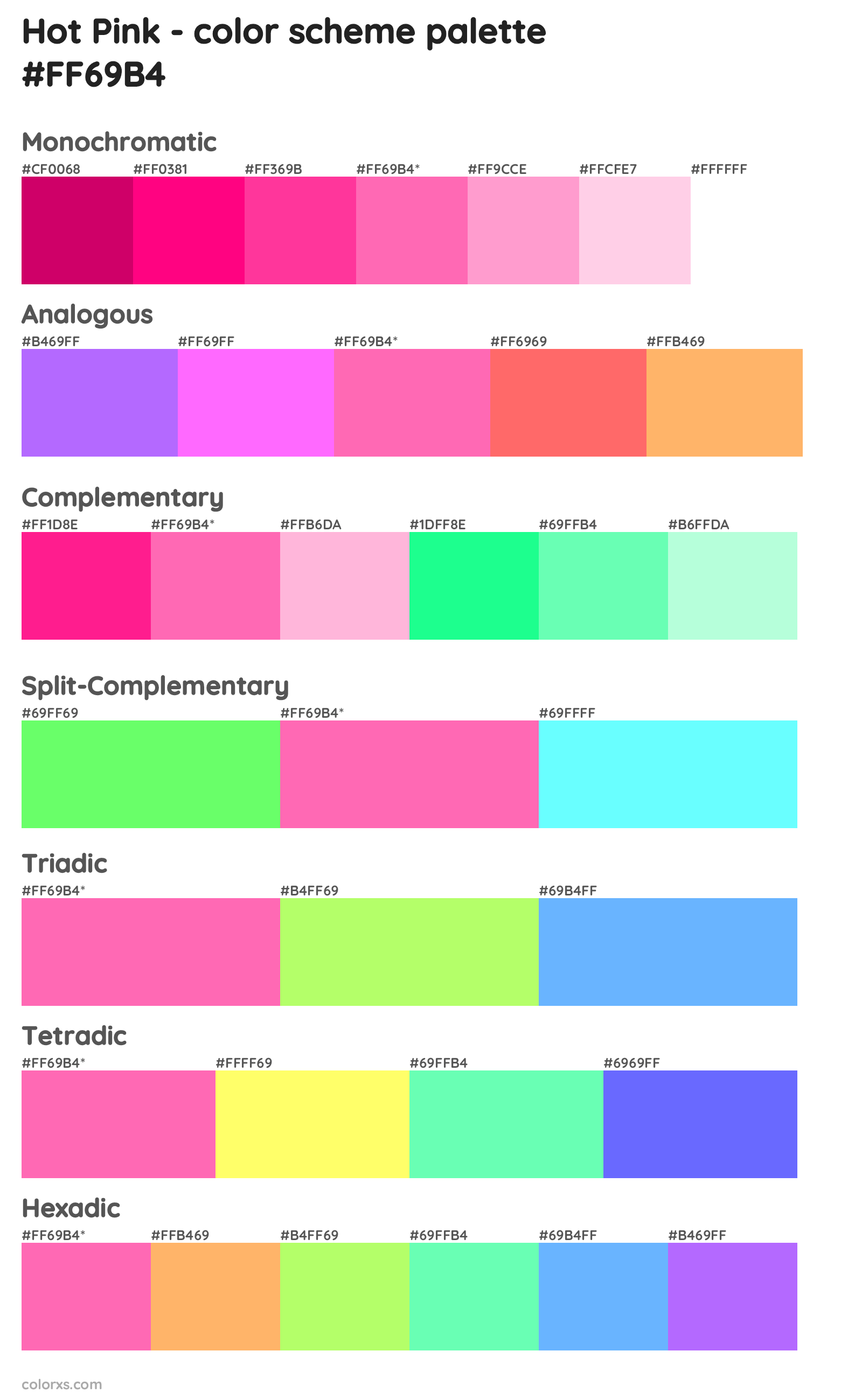 Hot Pink Color Scheme Palettes