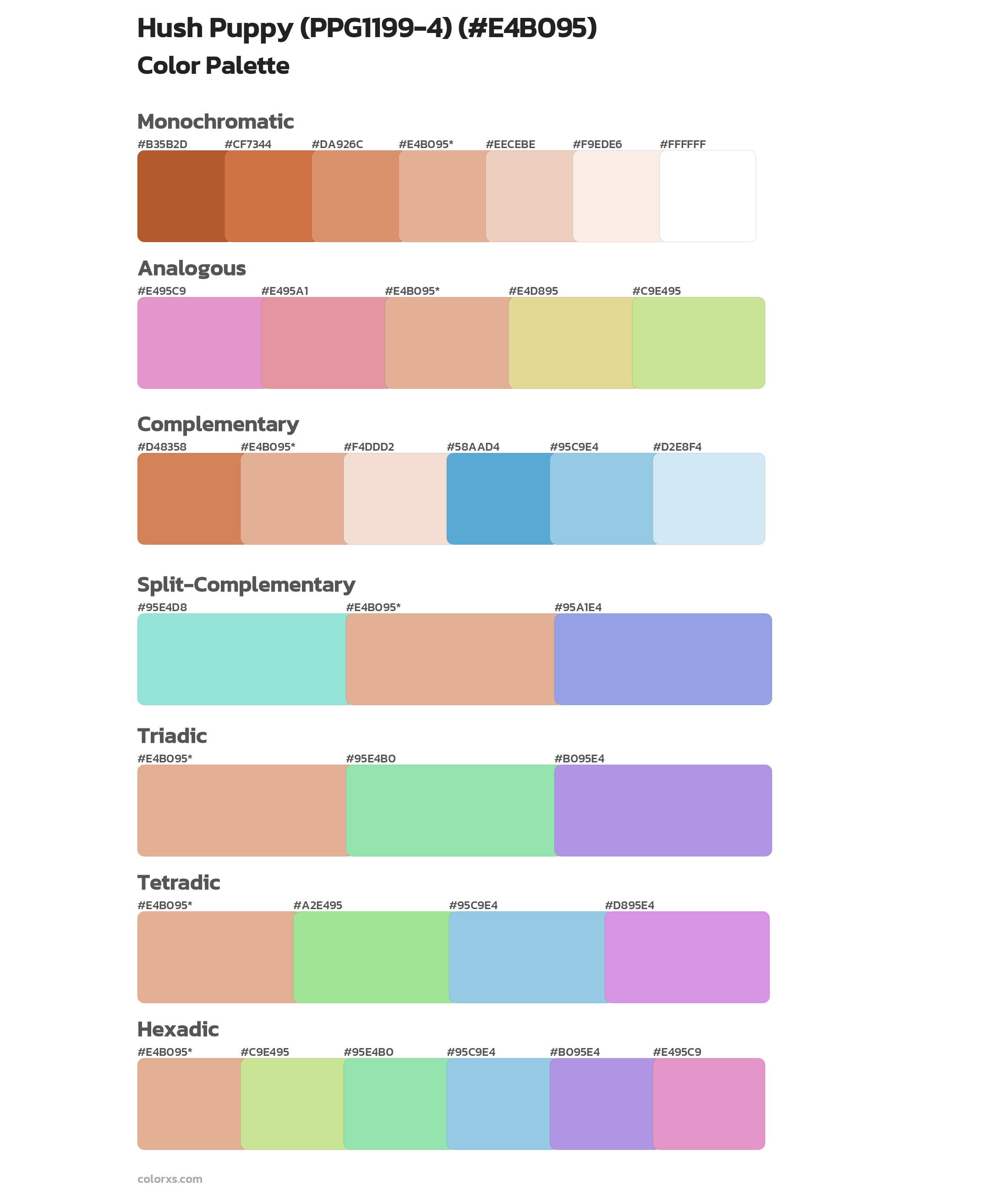 Hush Puppy (PPG1199-4) Color Scheme Palettes