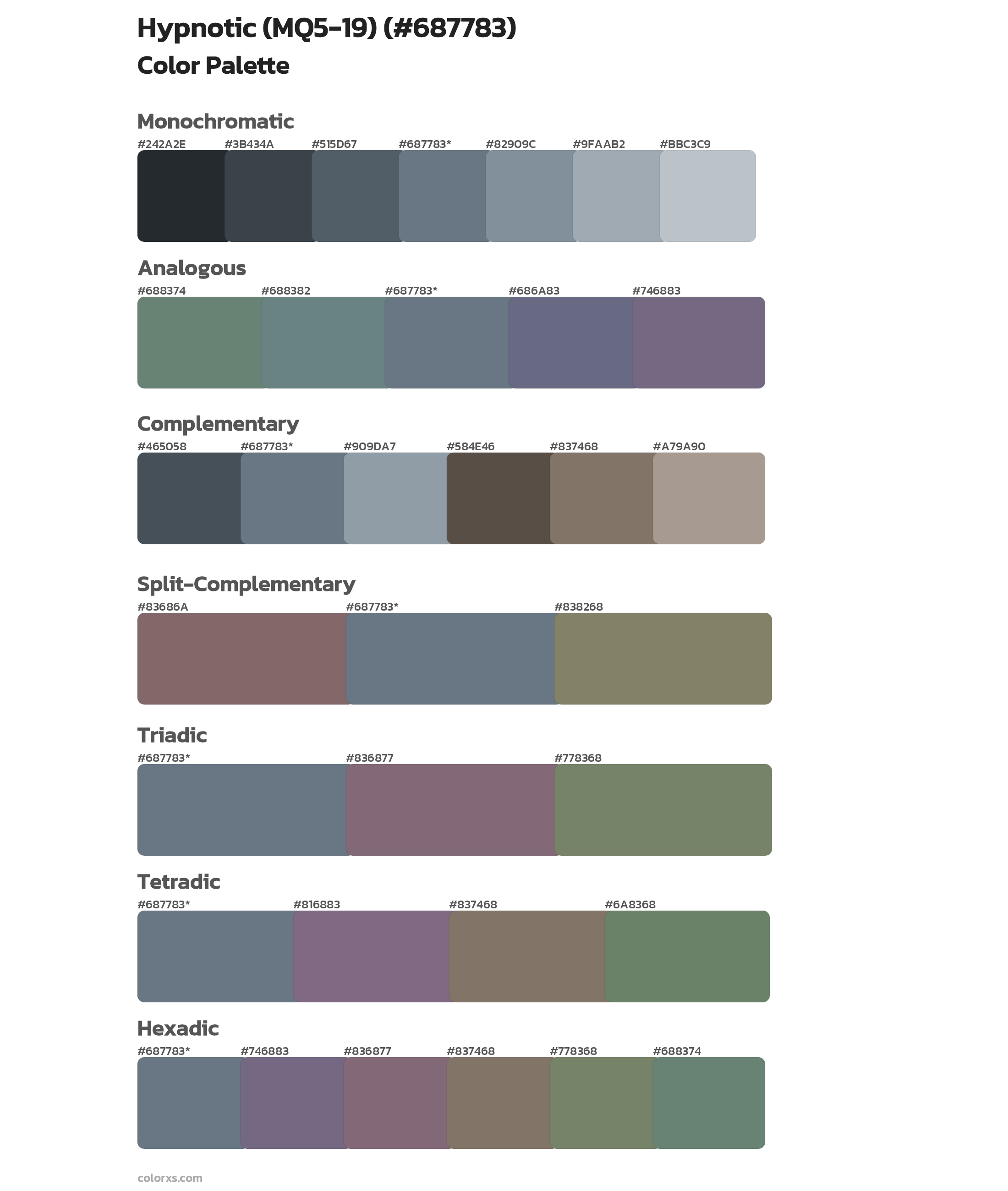 Hypnotic (MQ5-19) Color Scheme Palettes