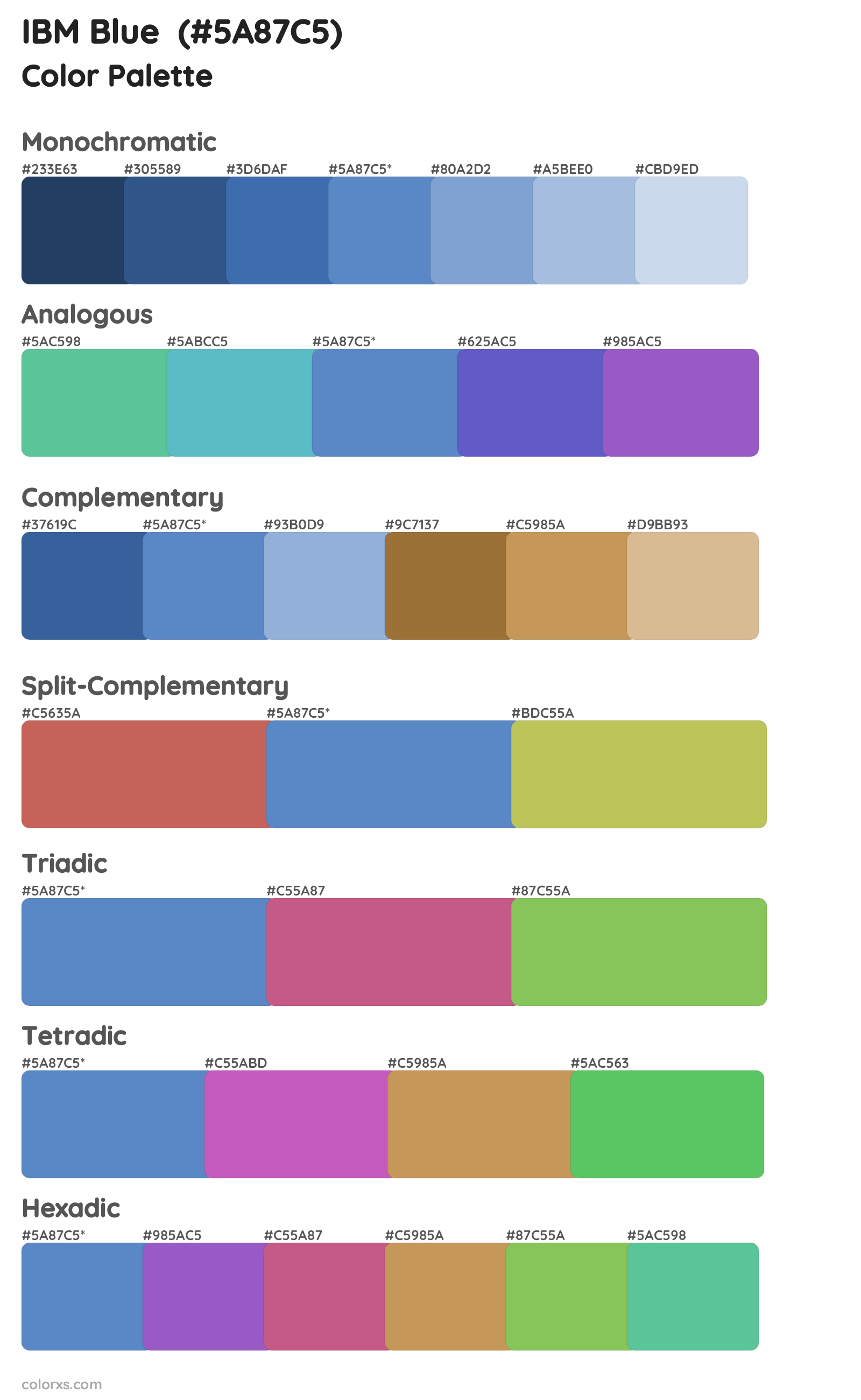 IBM Blue  Color Scheme Palettes