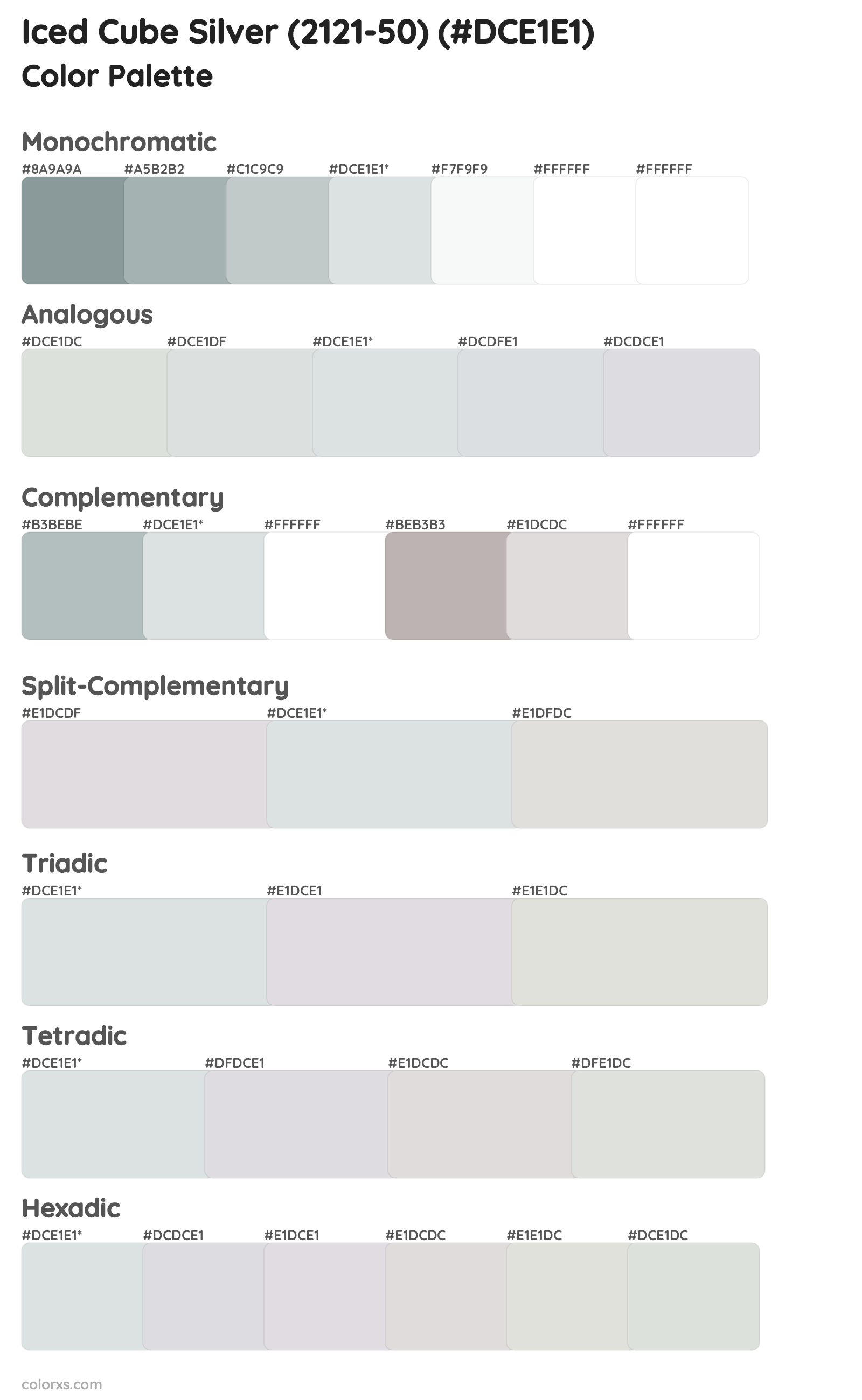 Iced Cube Silver (2121-50) Color Scheme Palettes