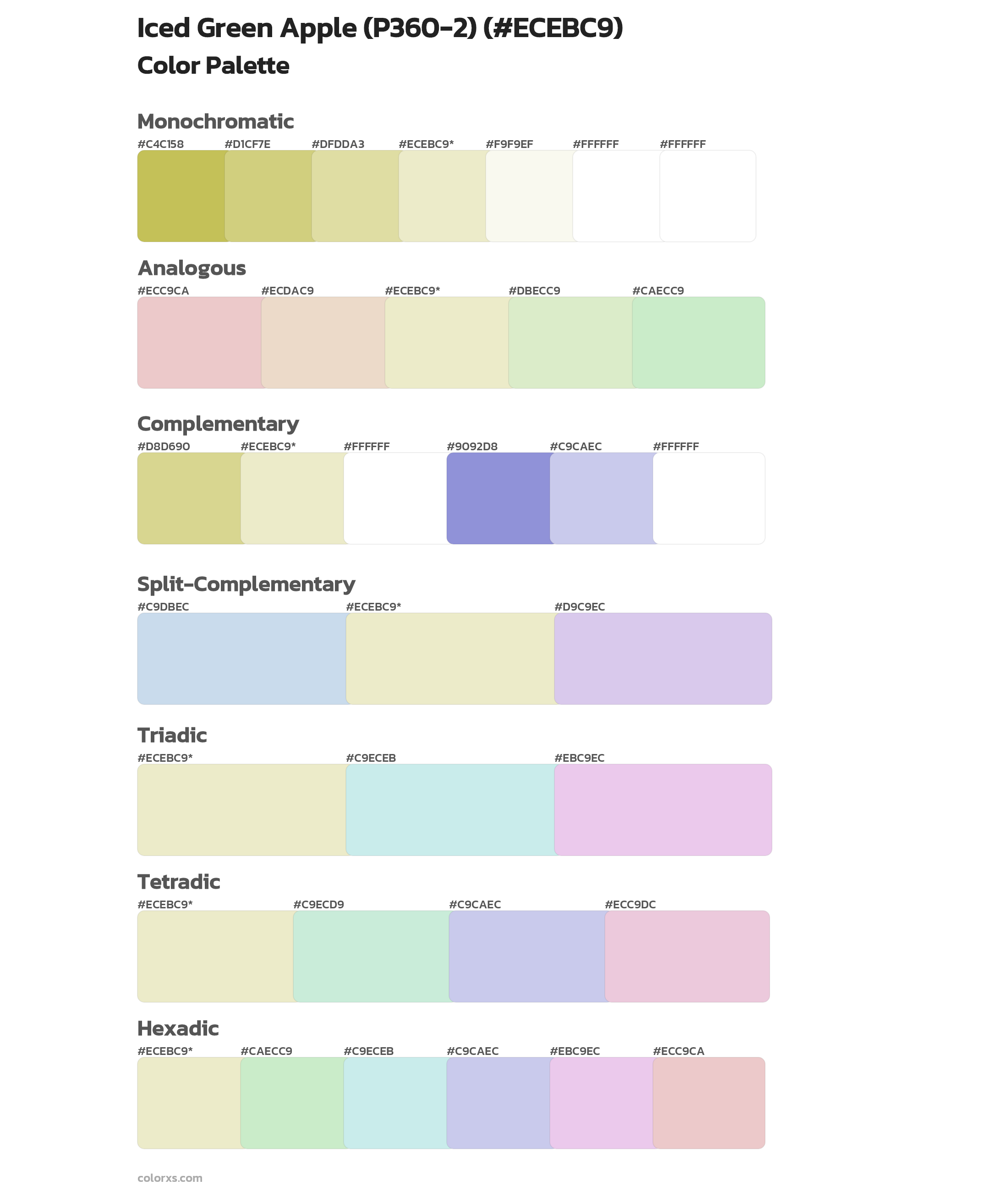 Iced Green Apple (P360-2) Color Scheme Palettes
