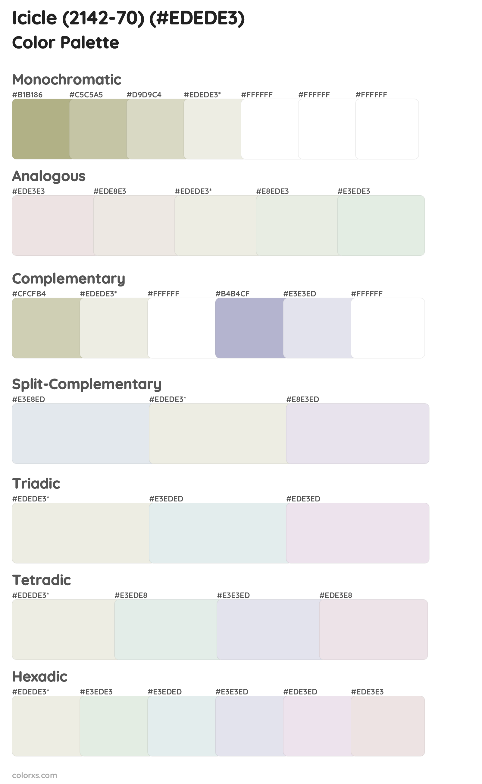 Icicle (2142-70) Color Scheme Palettes