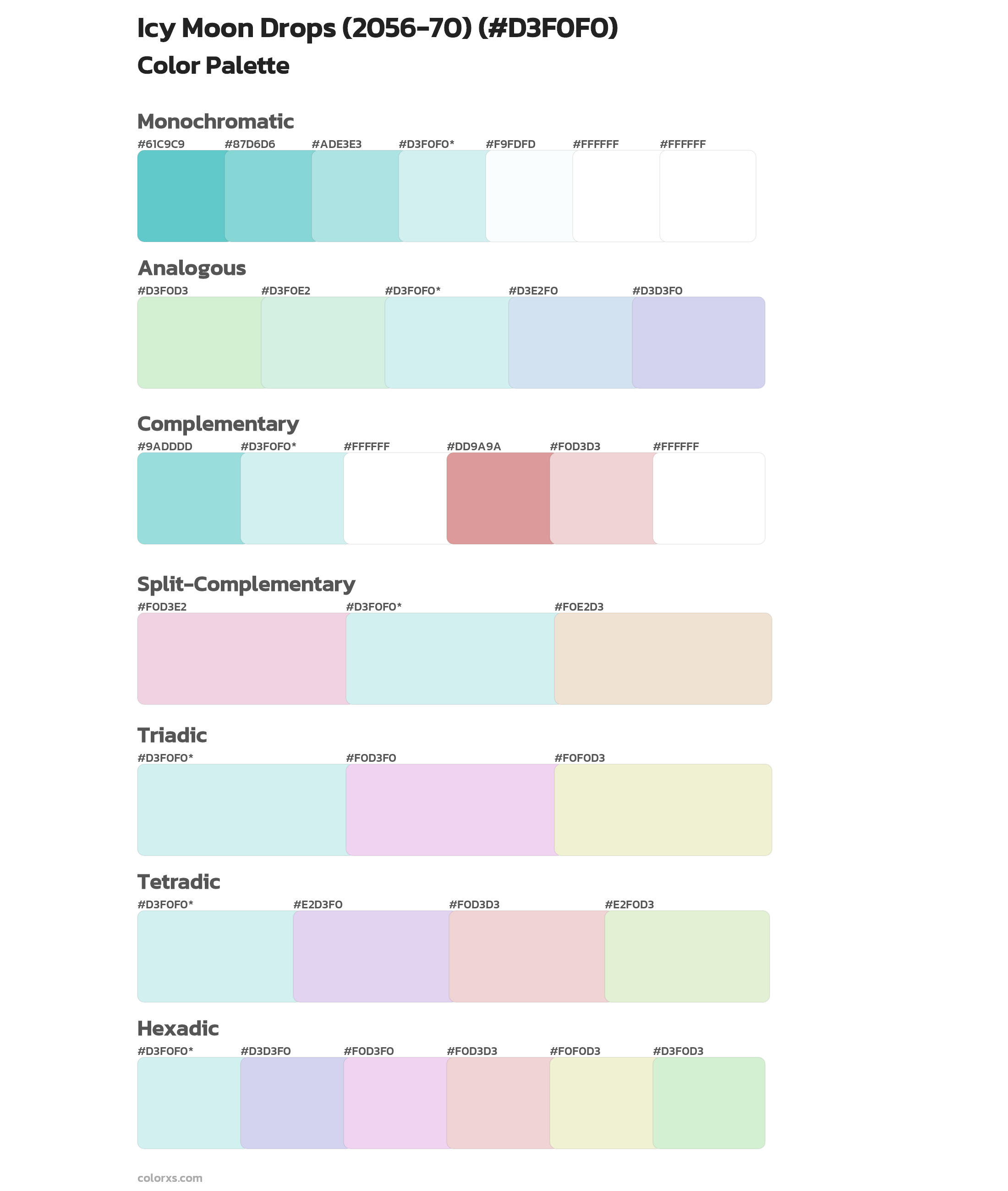 Icy Moon Drops (2056-70) Color Scheme Palettes