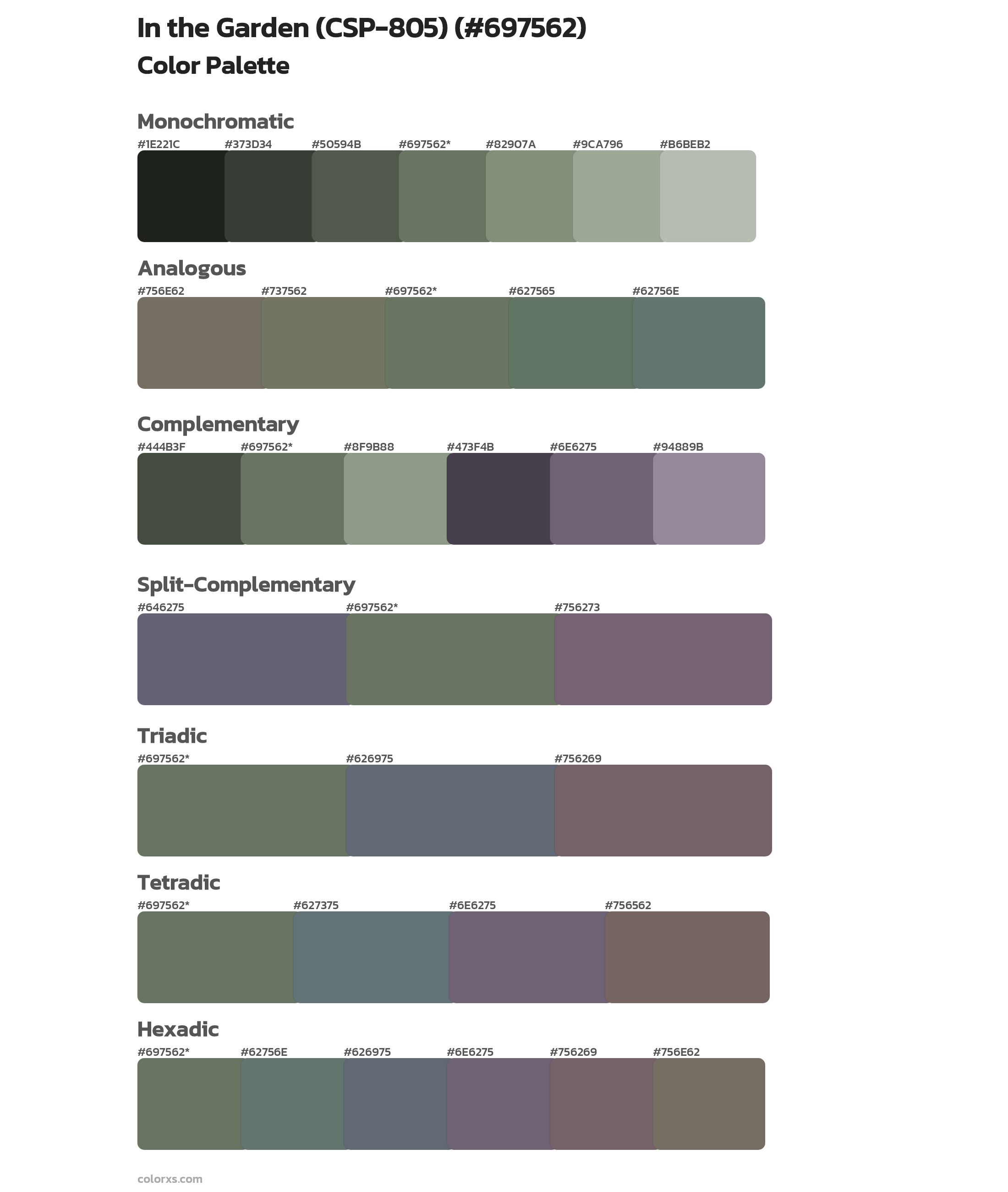 In the Garden (CSP-805) Color Scheme Palettes