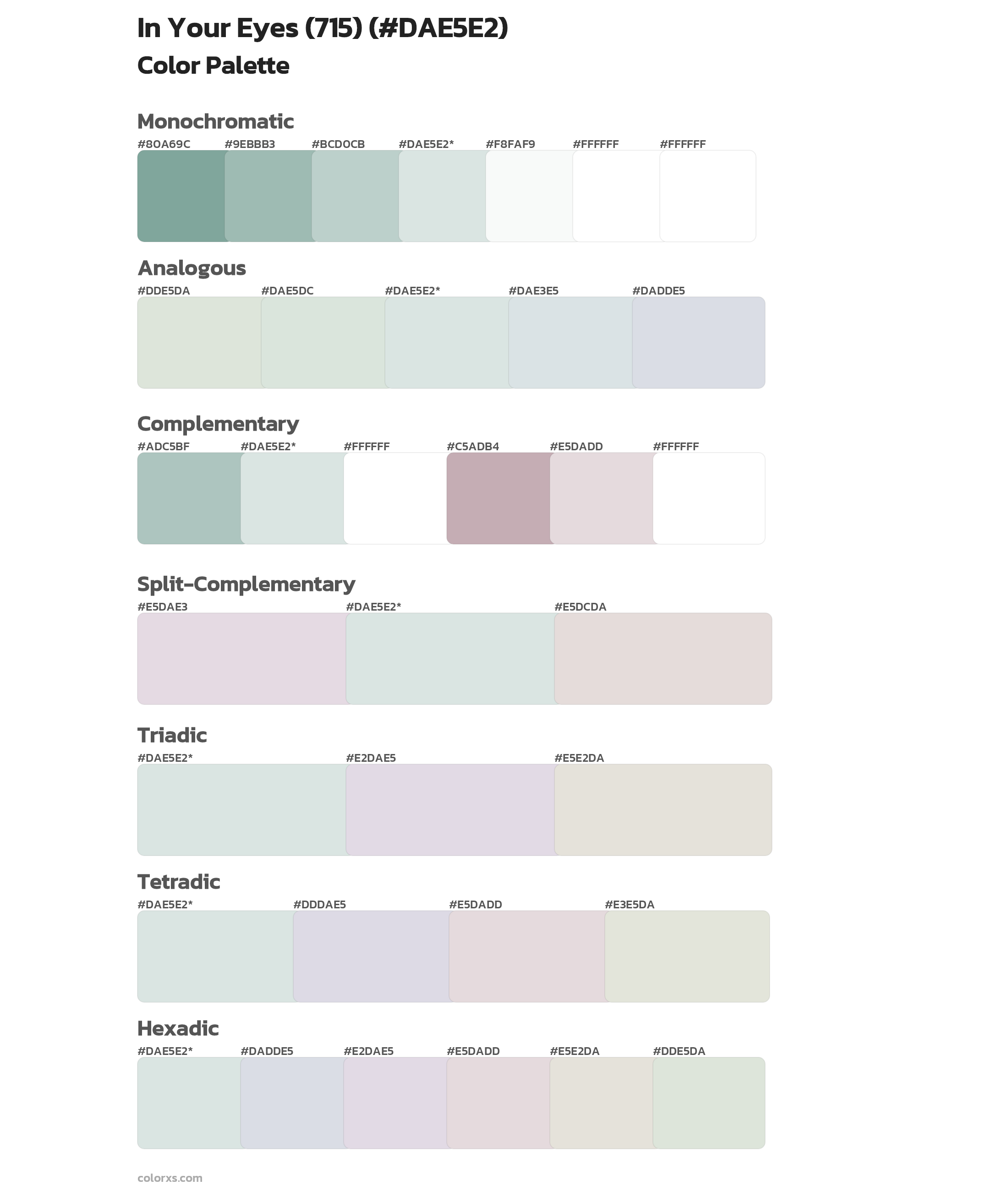 In Your Eyes (715) Color Scheme Palettes