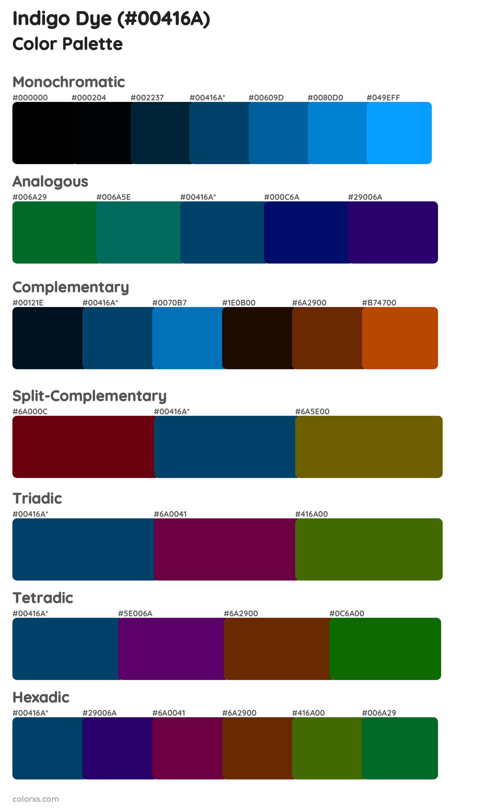 Indigo Dye Color Scheme Palettes