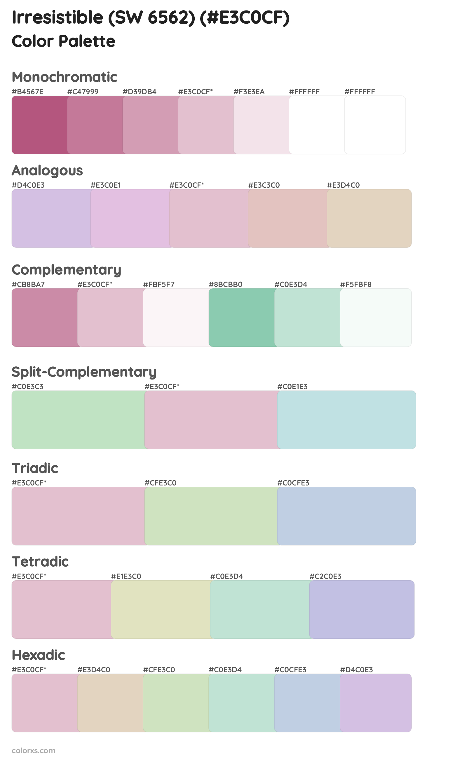 Irresistible (SW 6562) Color Scheme Palettes