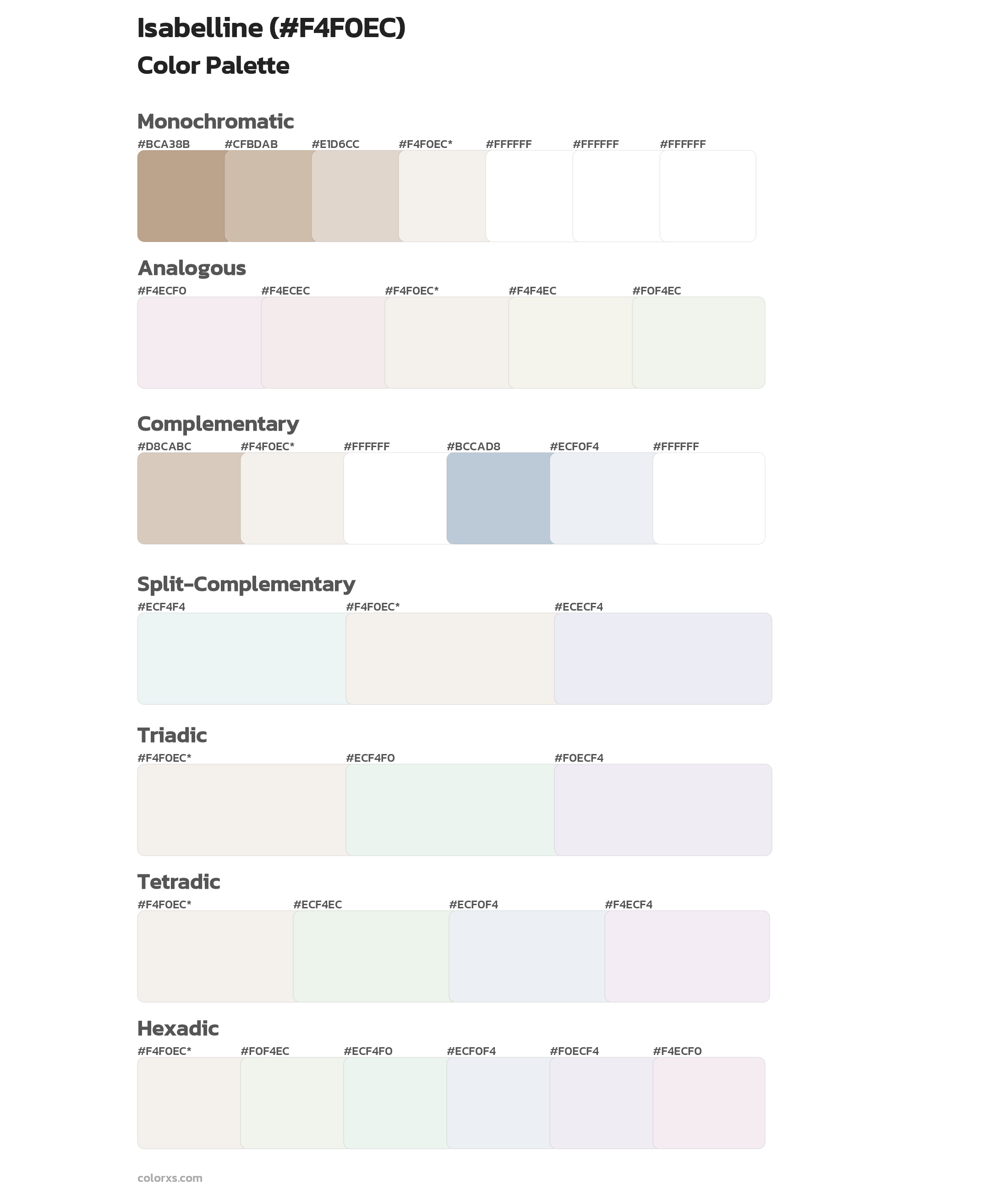 Isabelline Color Scheme Palettes