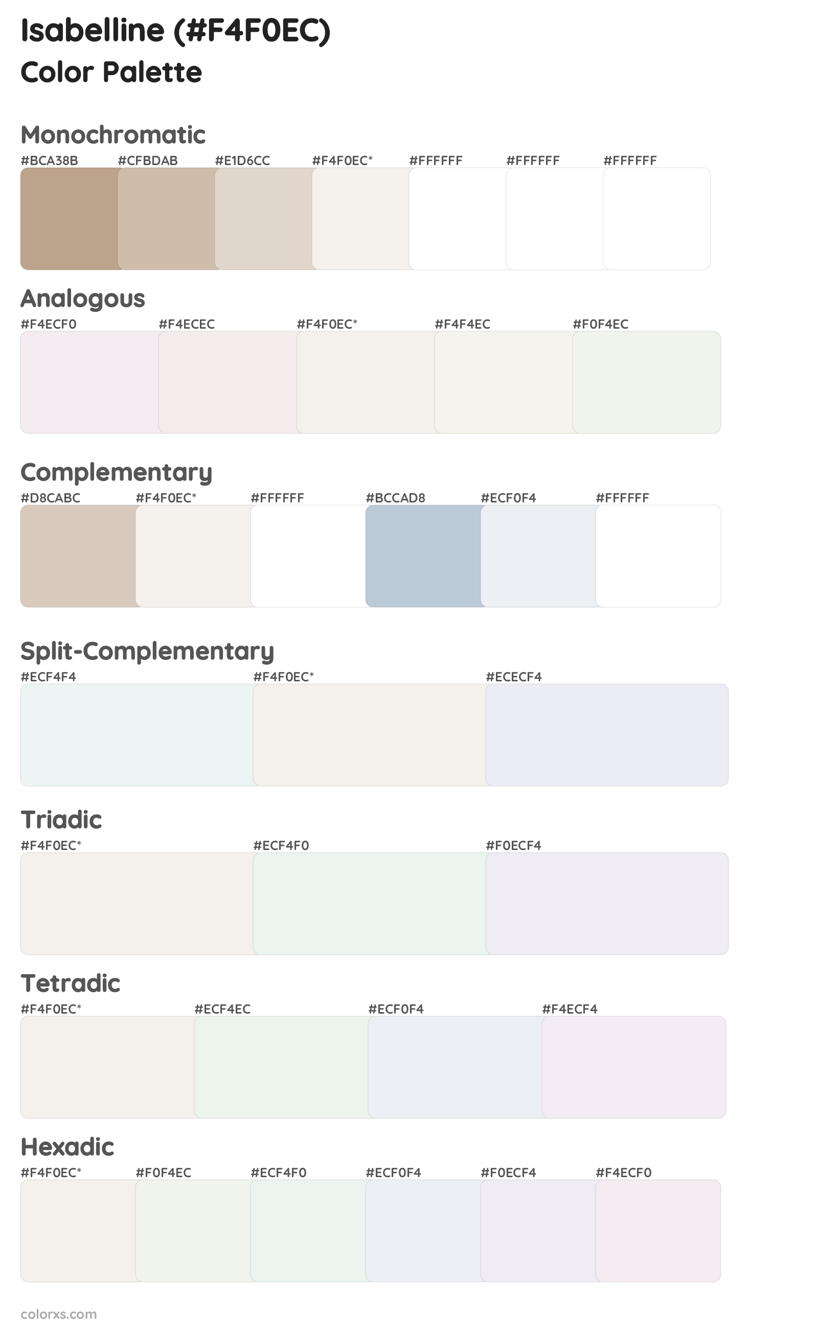 Isabelline Color Scheme Palettes