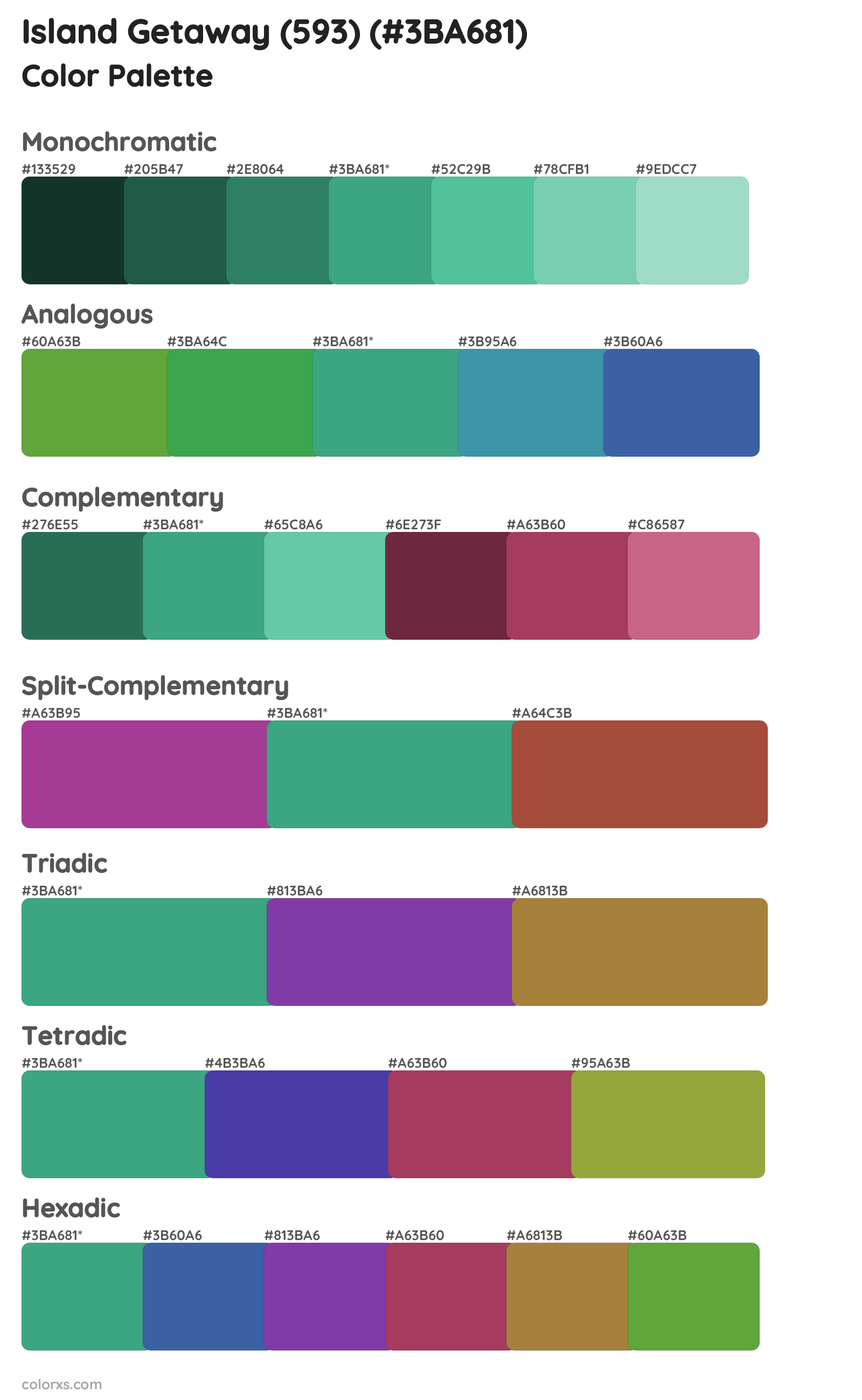 Island Getaway (593) Color Scheme Palettes