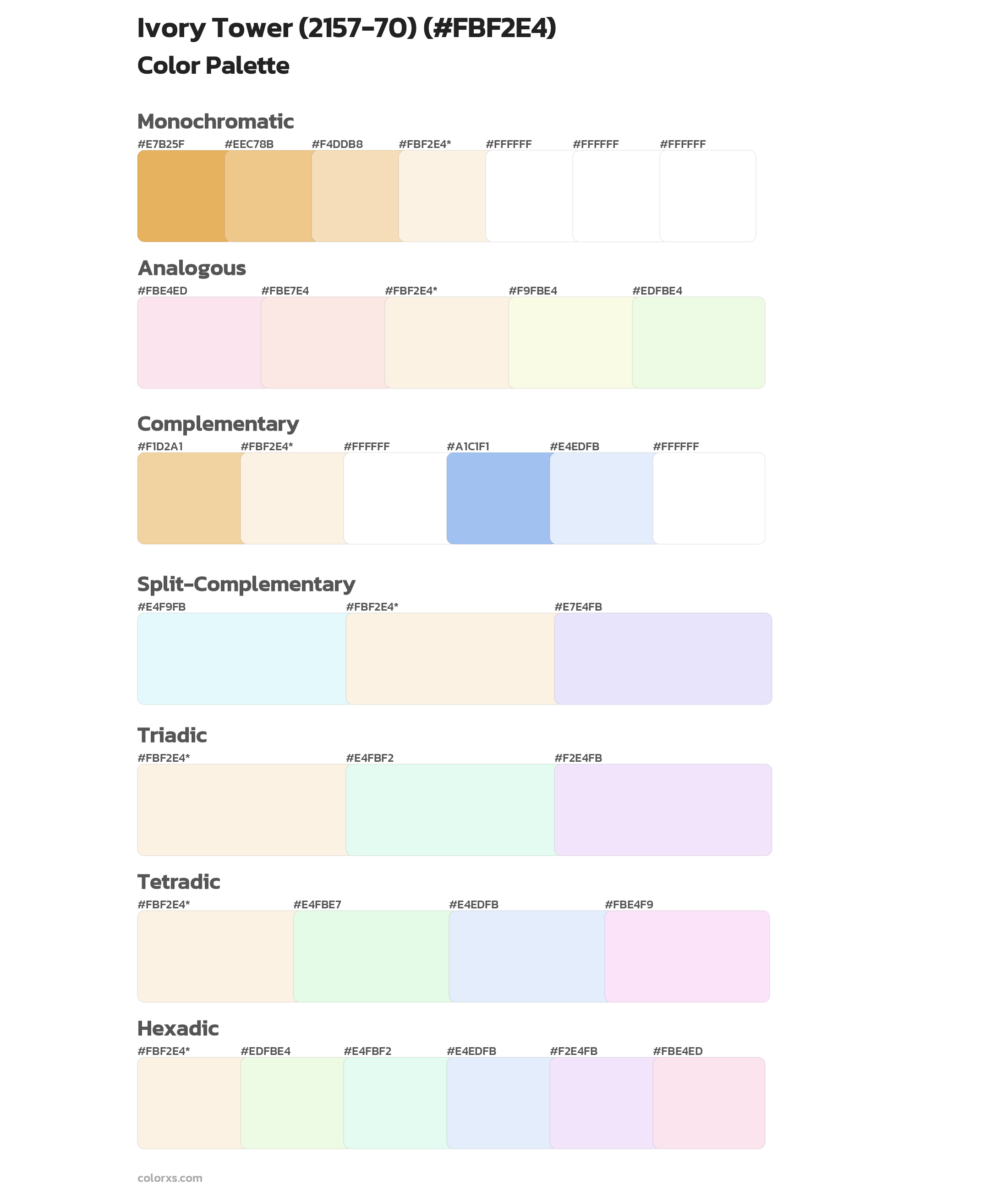 Ivory Tower (2157-70) Color Scheme Palettes