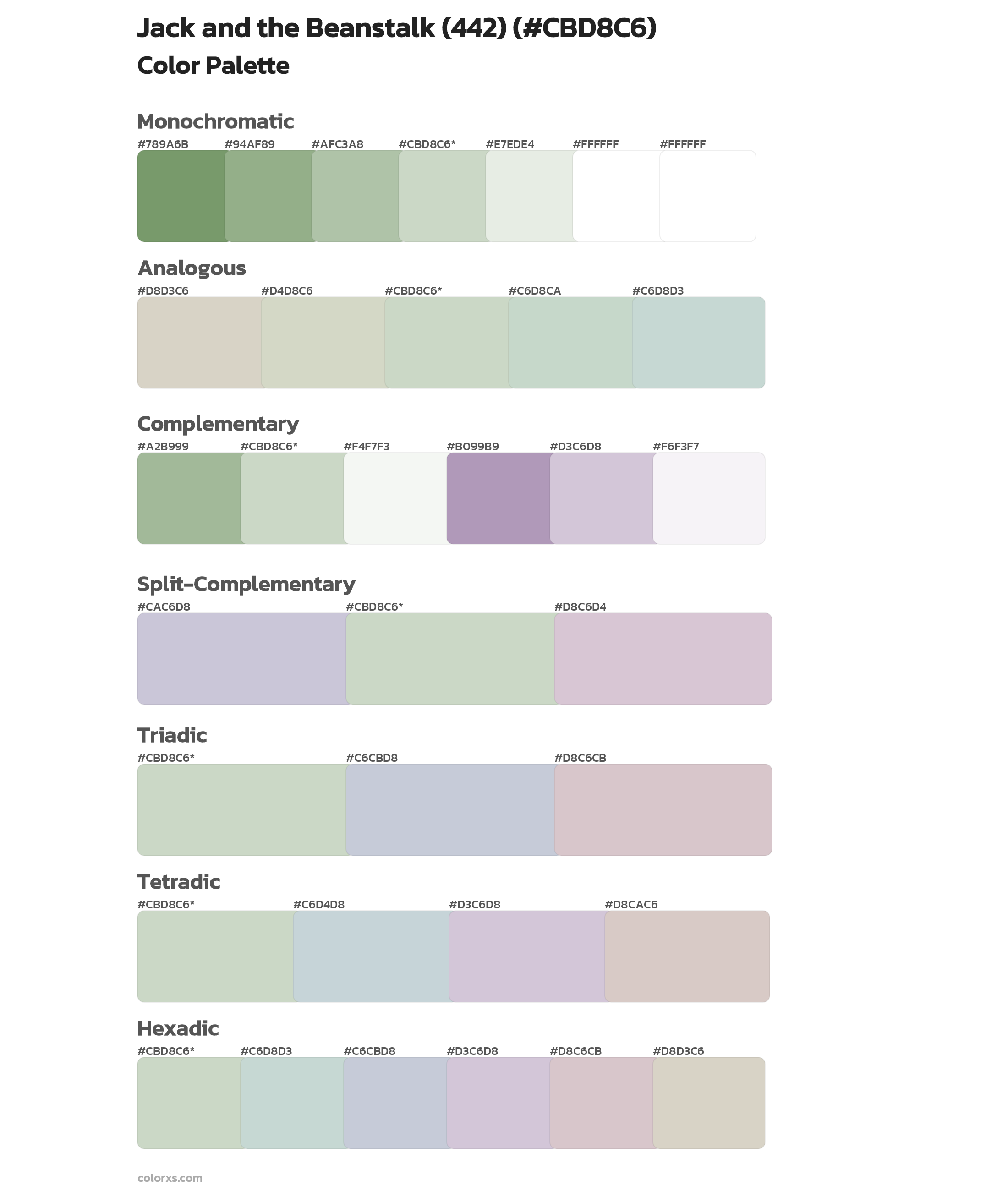Jack and the Beanstalk (442) Color Scheme Palettes