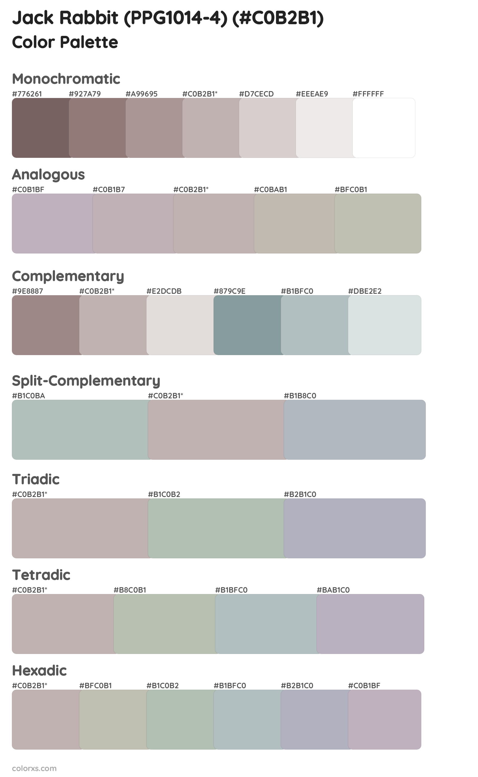 Jack Rabbit (PPG1014-4) Color Scheme Palettes