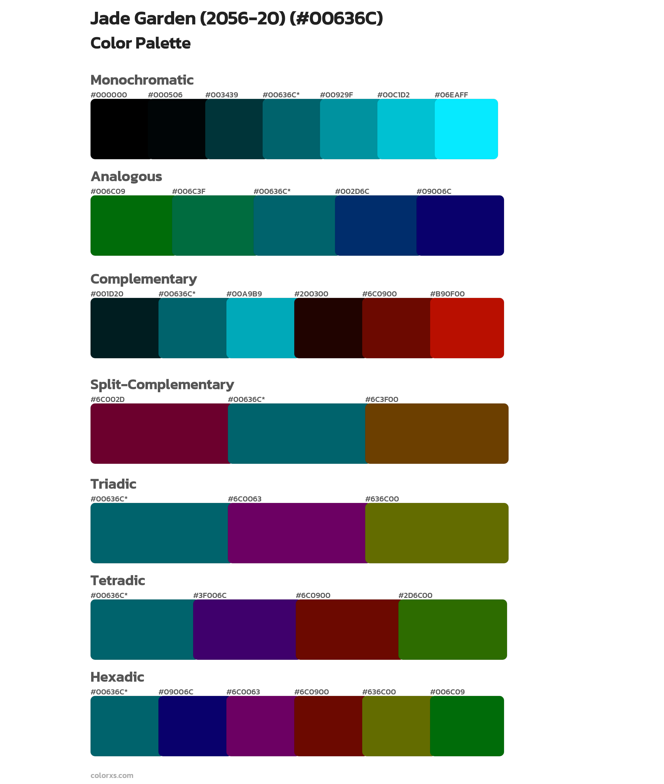 Jade Garden (2056-20) Color Scheme Palettes