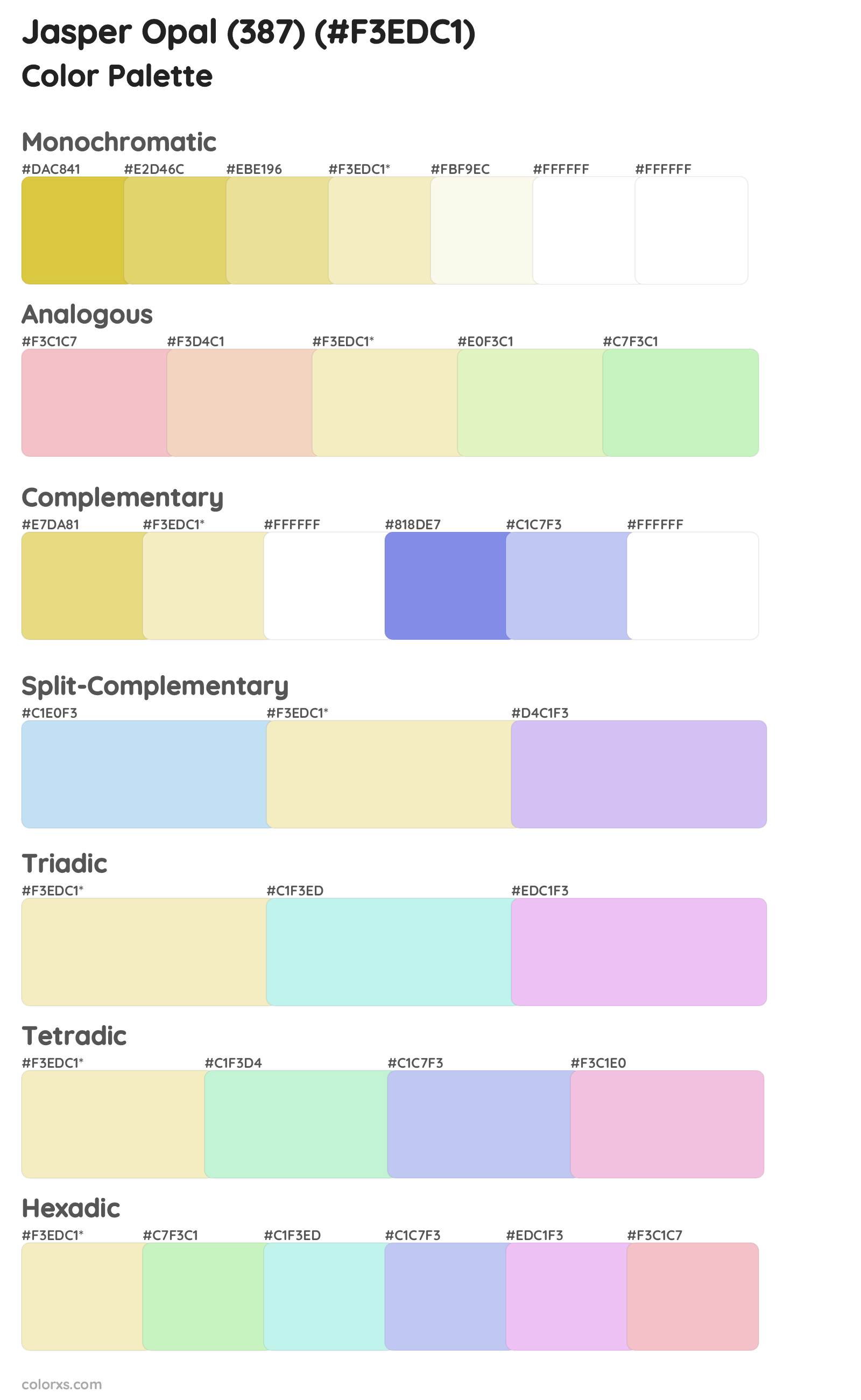 Jasper Opal (387) Color Scheme Palettes