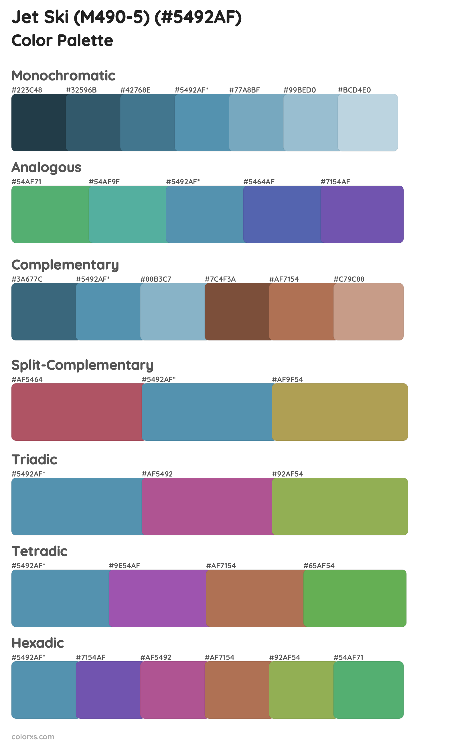 Jet Ski (M490-5) Color Scheme Palettes