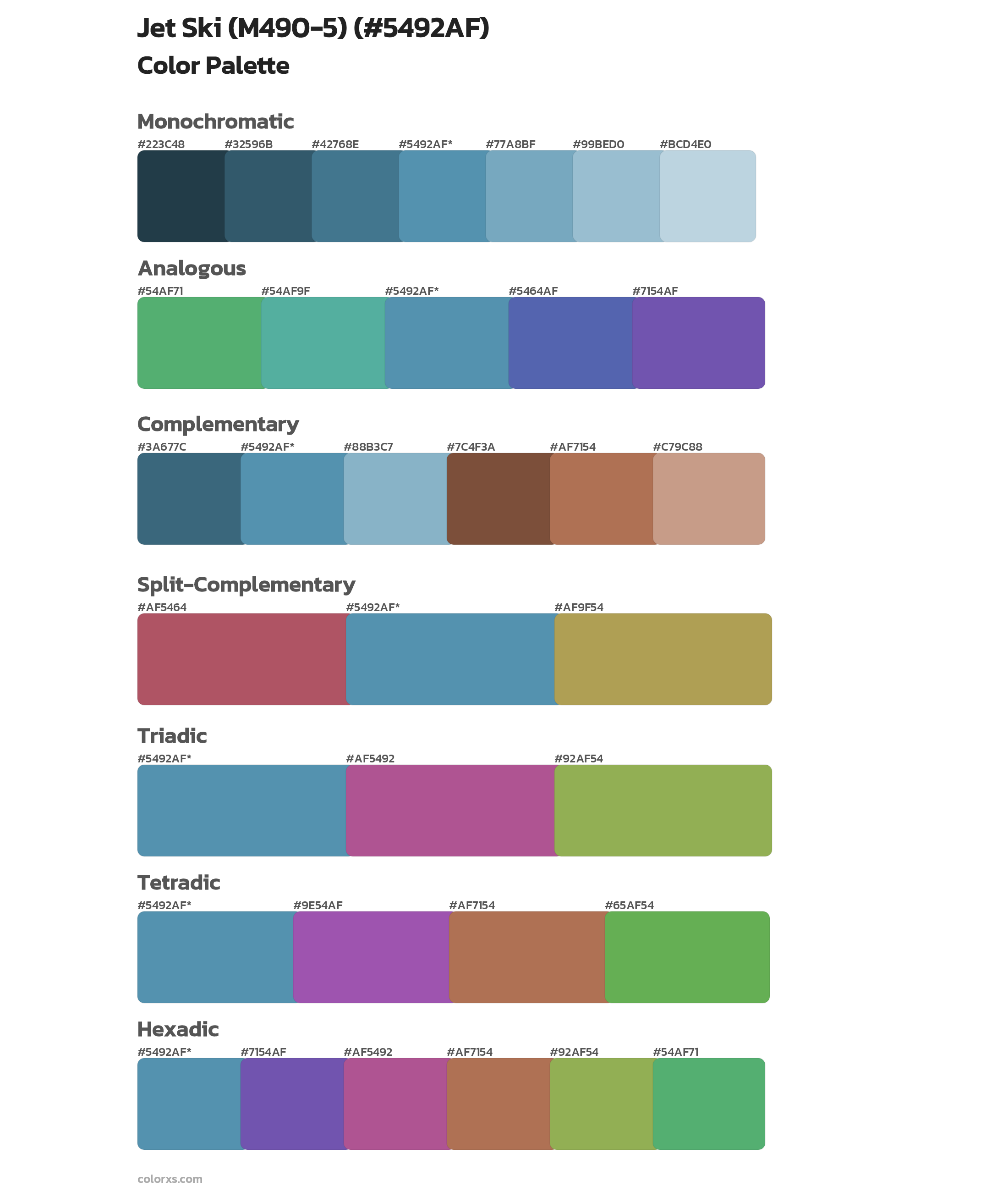 Jet Ski (M490-5) Color Scheme Palettes