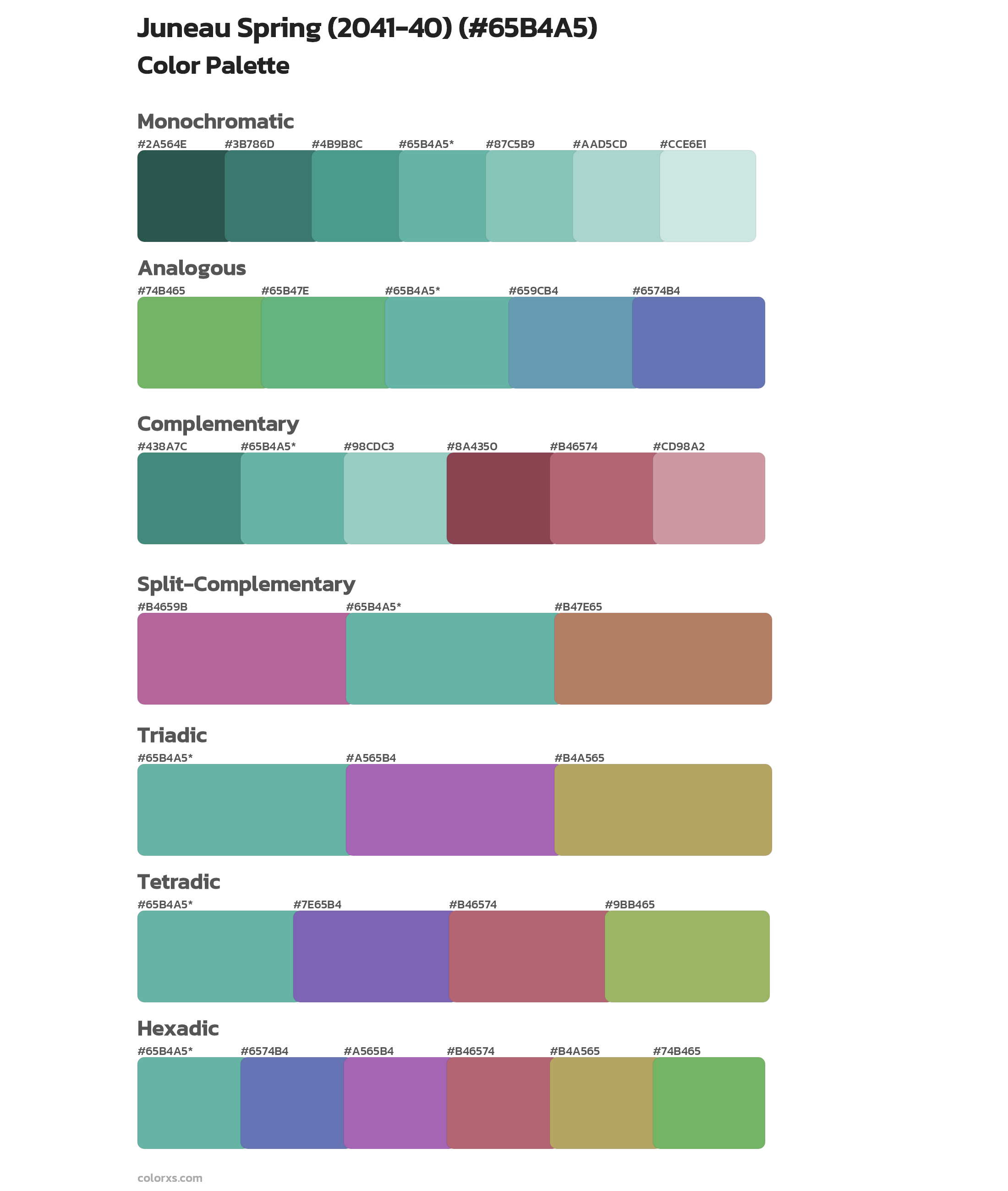 Juneau Spring (2041-40) Color Scheme Palettes