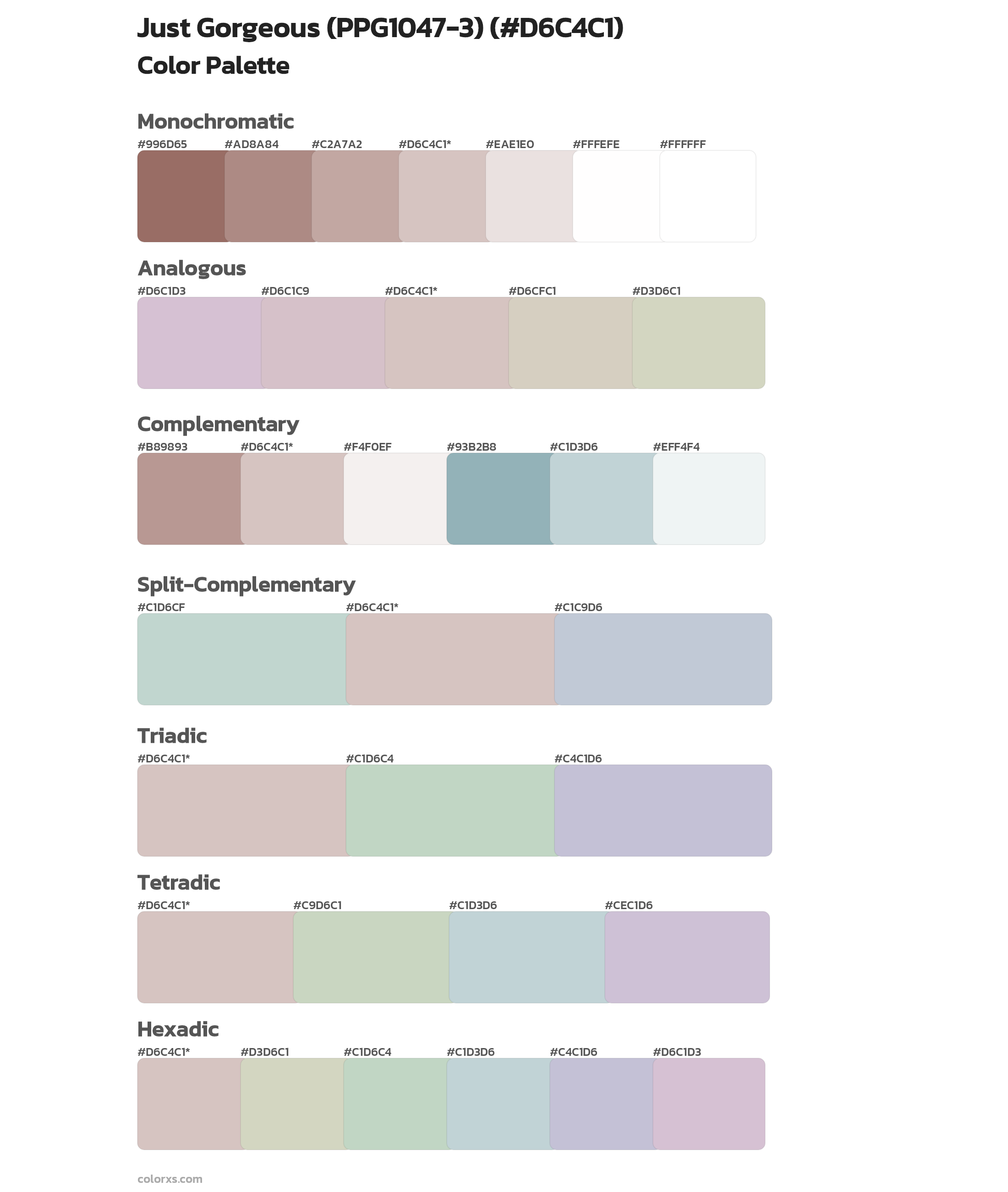Just Gorgeous (PPG1047-3) Color Scheme Palettes