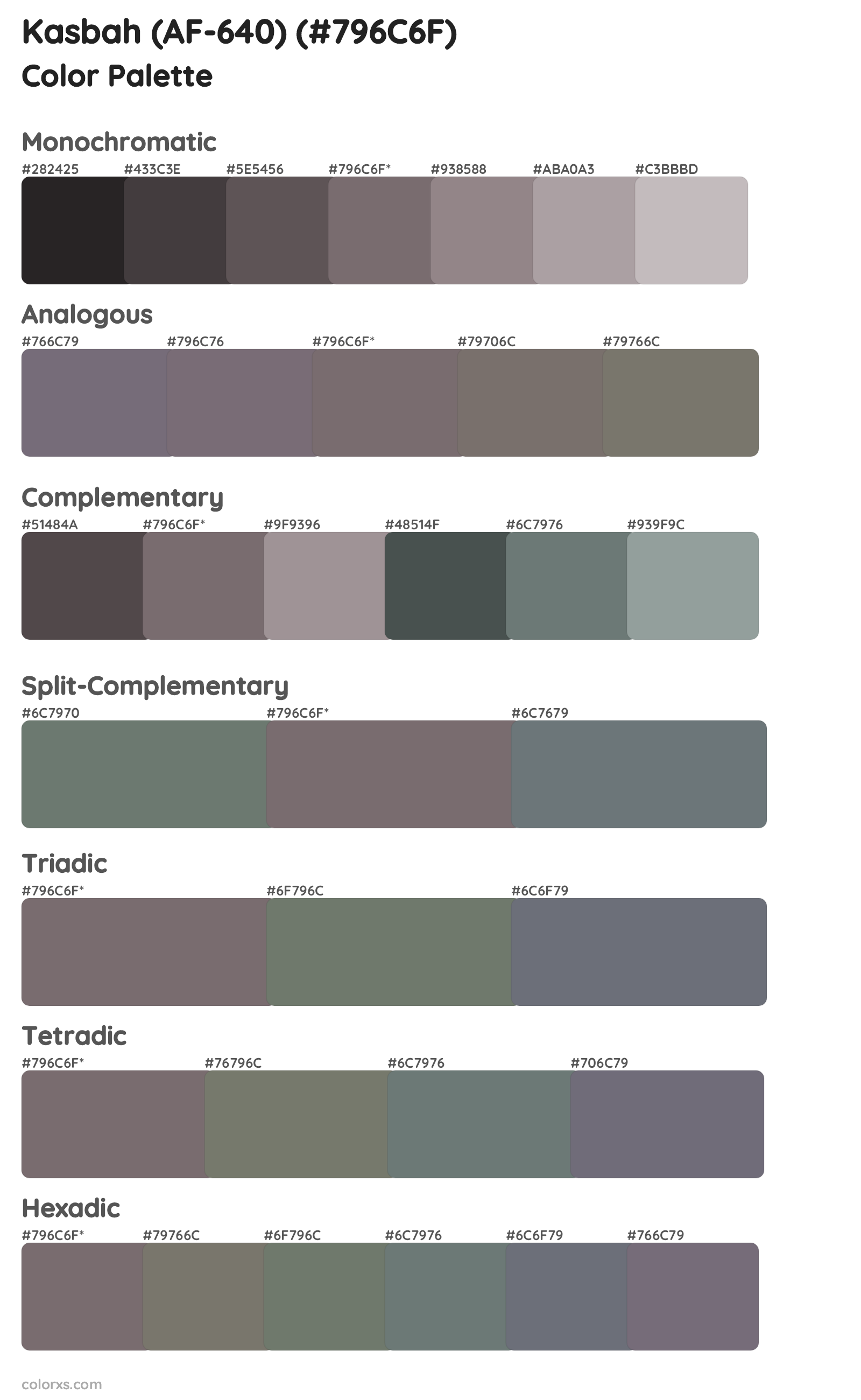 Kasbah (AF-640) Color Scheme Palettes