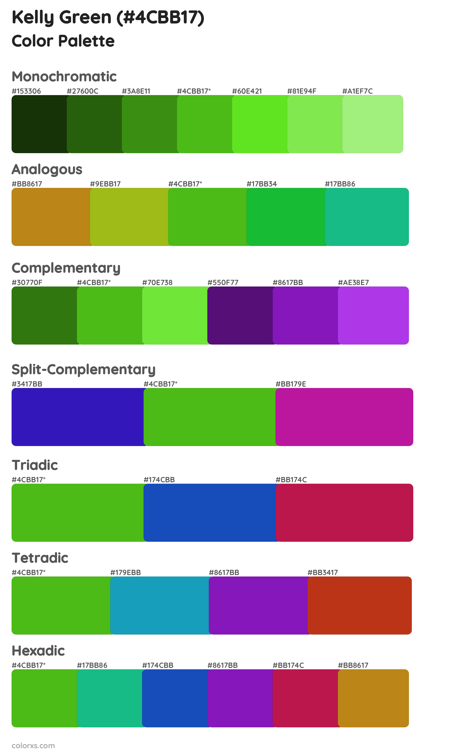 Kelly Green Color Scheme Palettes