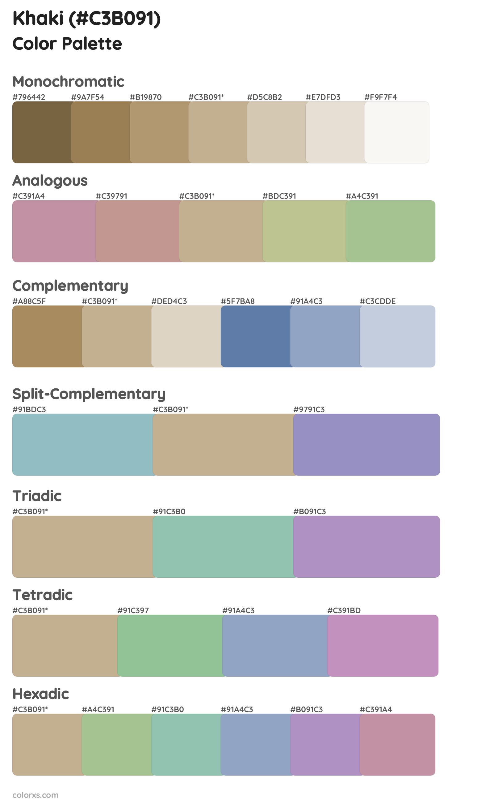 Khaki Color Scheme Palettes