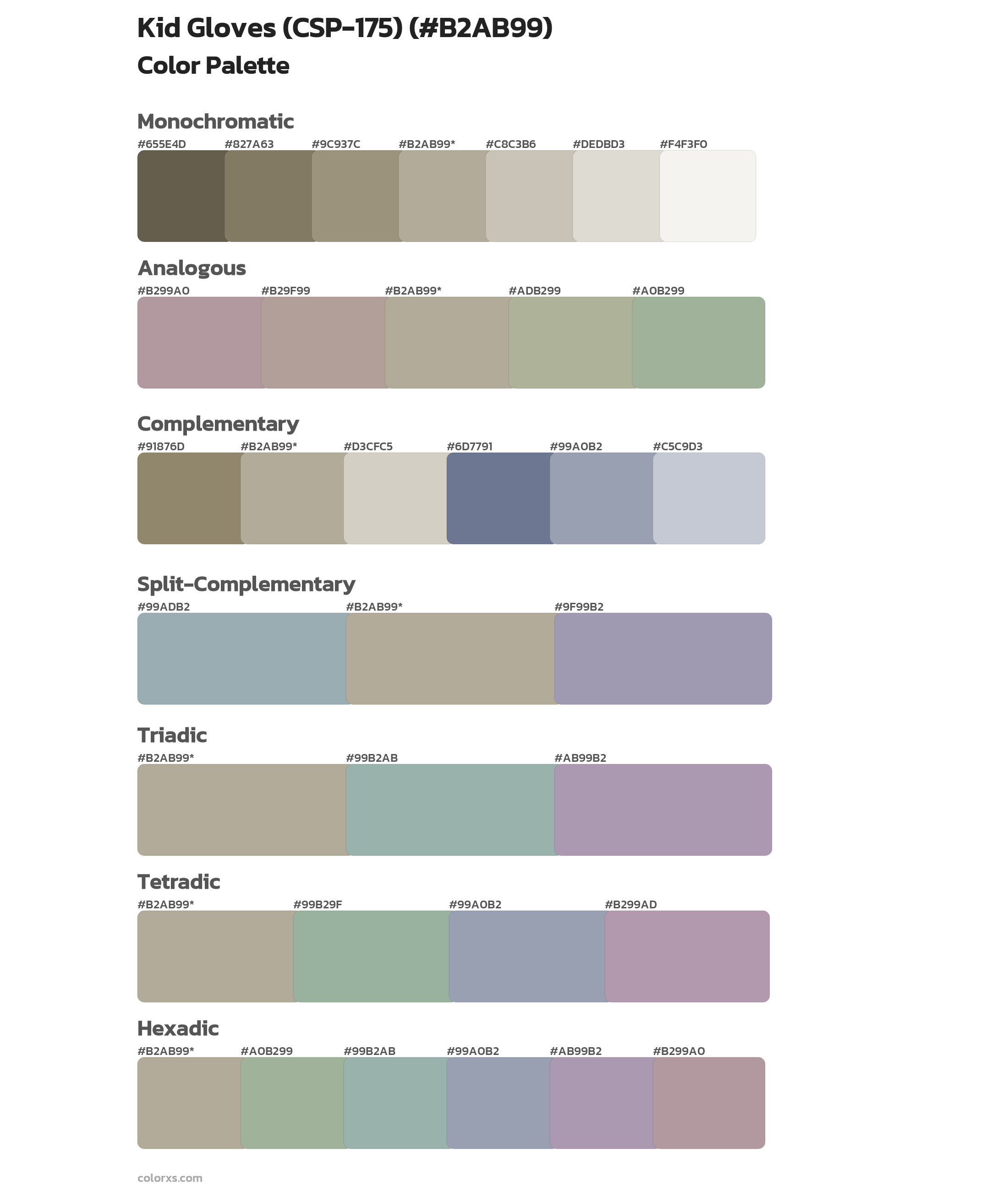 Kid Gloves (CSP-175) Color Scheme Palettes